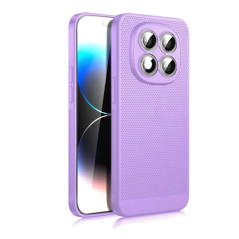 DL3 Mobilak Heat-Dissipation Hard PC Case with Built-In Camera Lens Protector for Xiaomi Redmi Note 14 Pro 4G - Light Purple