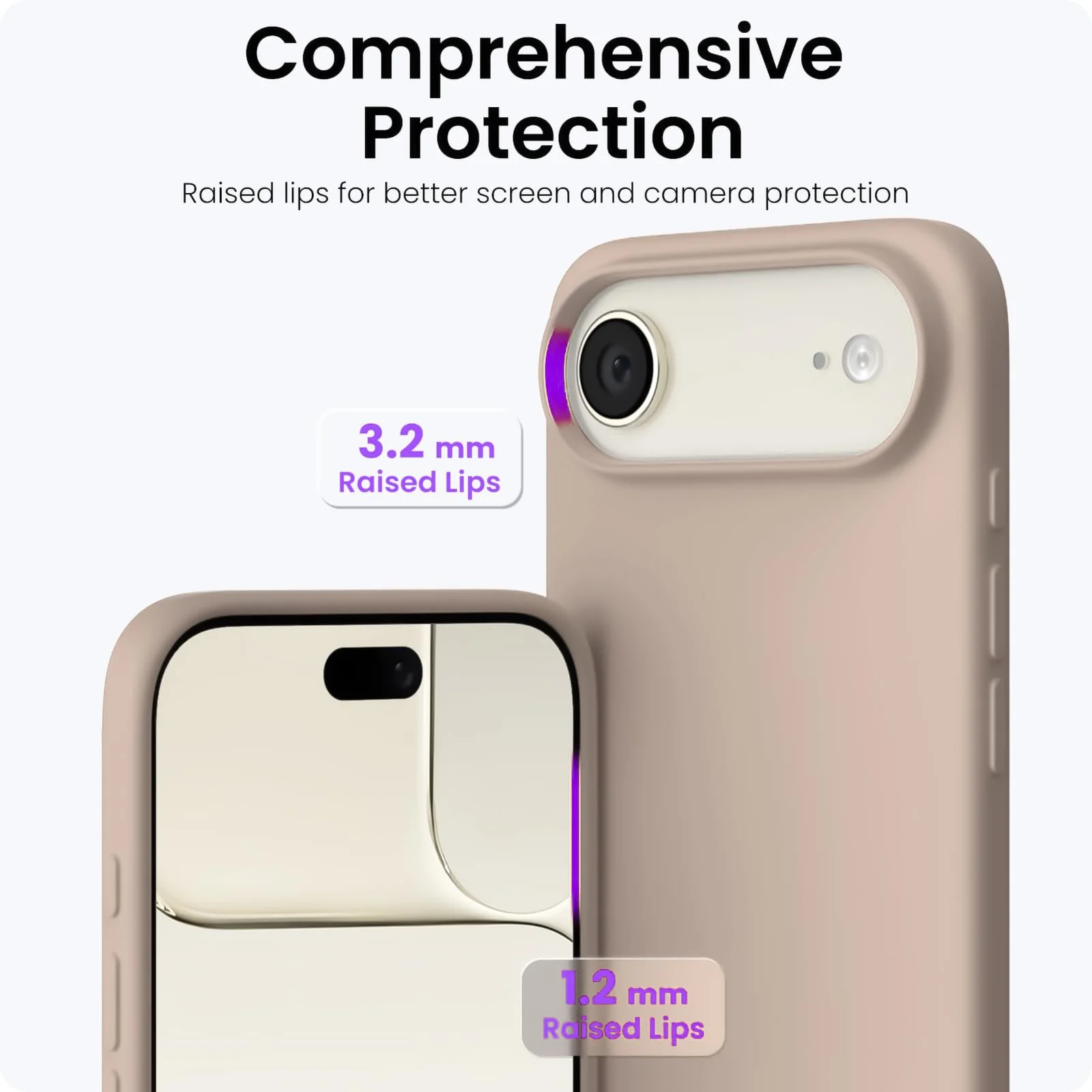 DL3 Mobilak Liquid Silicone Case for iPhone 17 Air 6.5-Inch, Supports wireless charging, Shock-absorbing protection, Scratch-resistant surface - Pink Sand