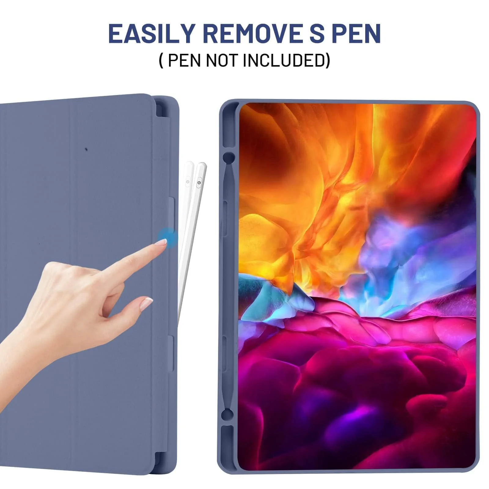 DL3 Mobilak Smart Case For Xiaomi Redmi Pad SE 11 inch Tablet 2023 Cover with Pencil Holder, Soft TPU Smart Stand Back Cover Auto Wake/Sleep - Lavender