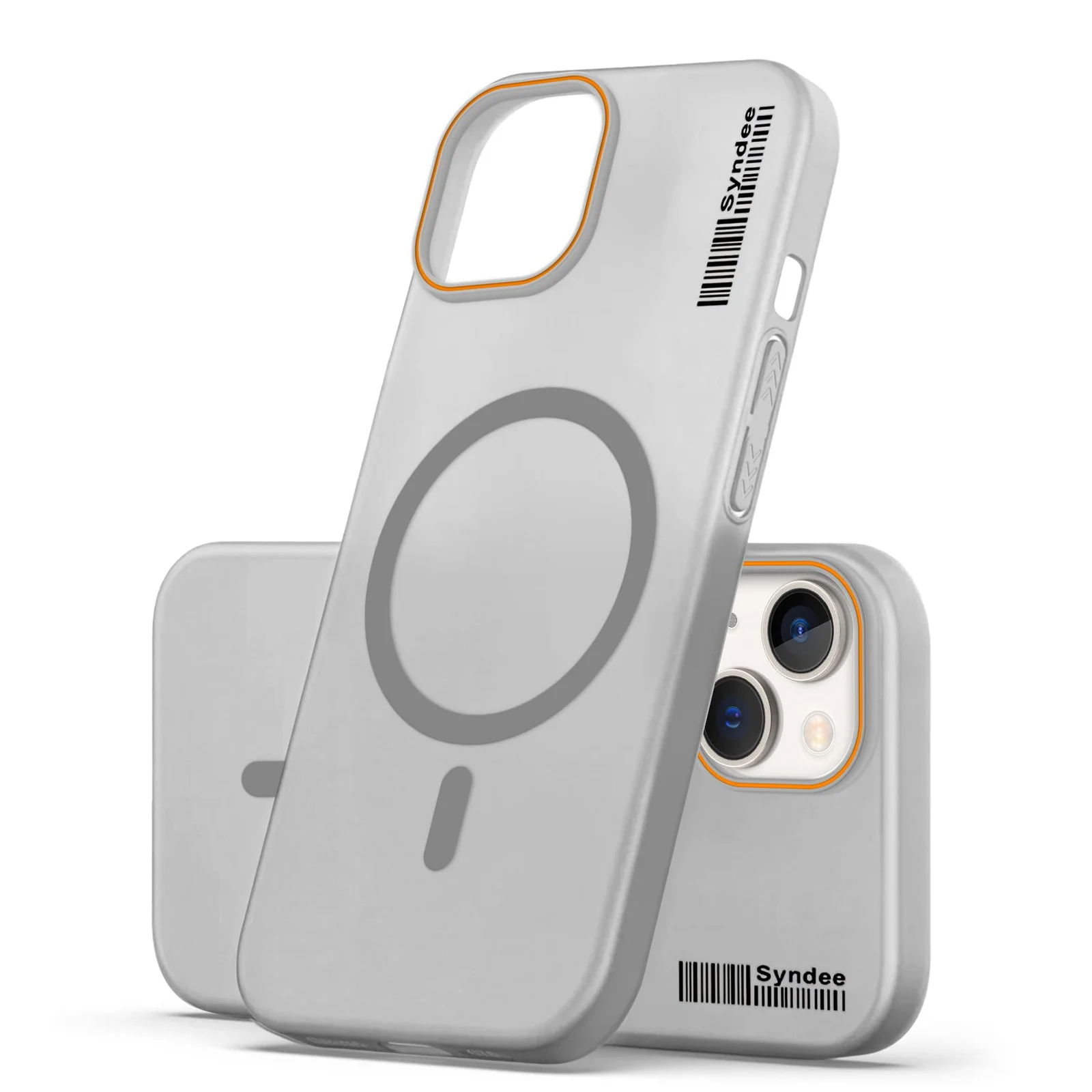 DL3 Mobilak Translucent Matte Case for iPhone 15 6.1 Inch, Compatible with MagSafe accessories, Shock-absorbing protection, Integrated ring holder - Gray
