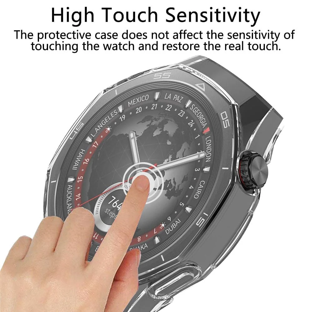 DL3 Mobilak Protective Case compatible with Huawei Watch GT 5 Pro 46mm, All-around Flexible TPU Case with Built-in Screen Protector, Soft Frame & Shockproof Cover fit Huawei Watch GT5 Pro - Clear