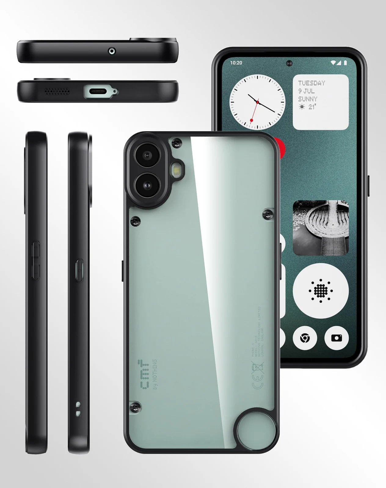DL3 Mobilak Clear Protective Case for Nothing Phone 1 - Gray