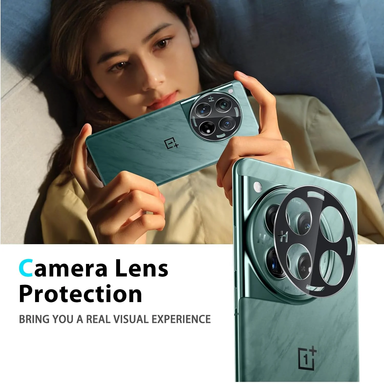 DL3 Mobilak OnePlus 12 5G Camera Lens Protector Tempered Glass Screen Protector HD [Full Coverage][Anti-Scratch] Drop Protection Ultra Clear/Thin Lens Protector Case - Black