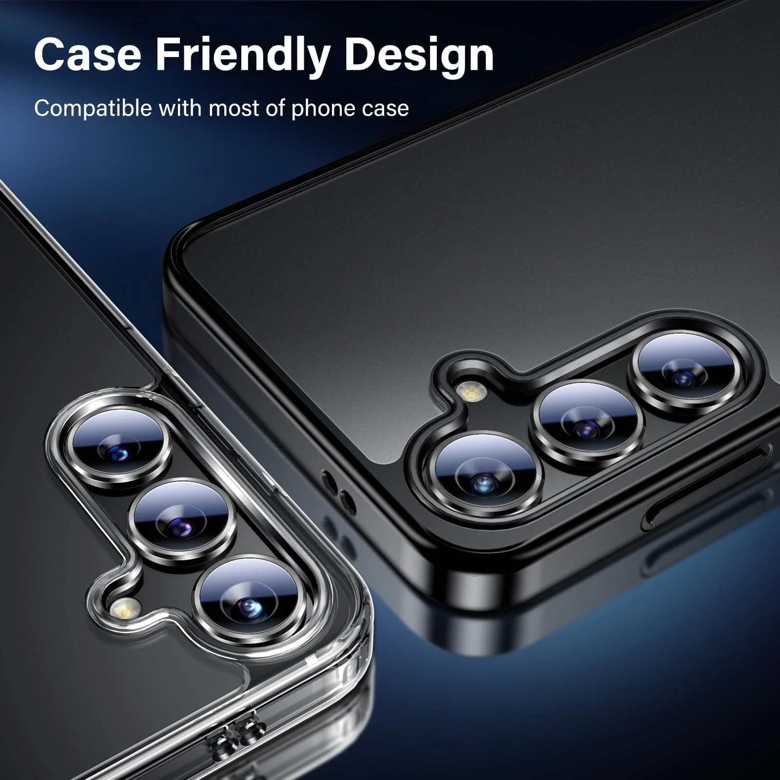 DL3 Mobilak Camera Lens Protector for Samsung Galaxy S24 / S23 / S23 Plus, Ultra HD Anti-Scratch Tempered Glass 9H with Aluminium Alloy Ring, Full Cover Protector Camera [Not for S24+] - Black