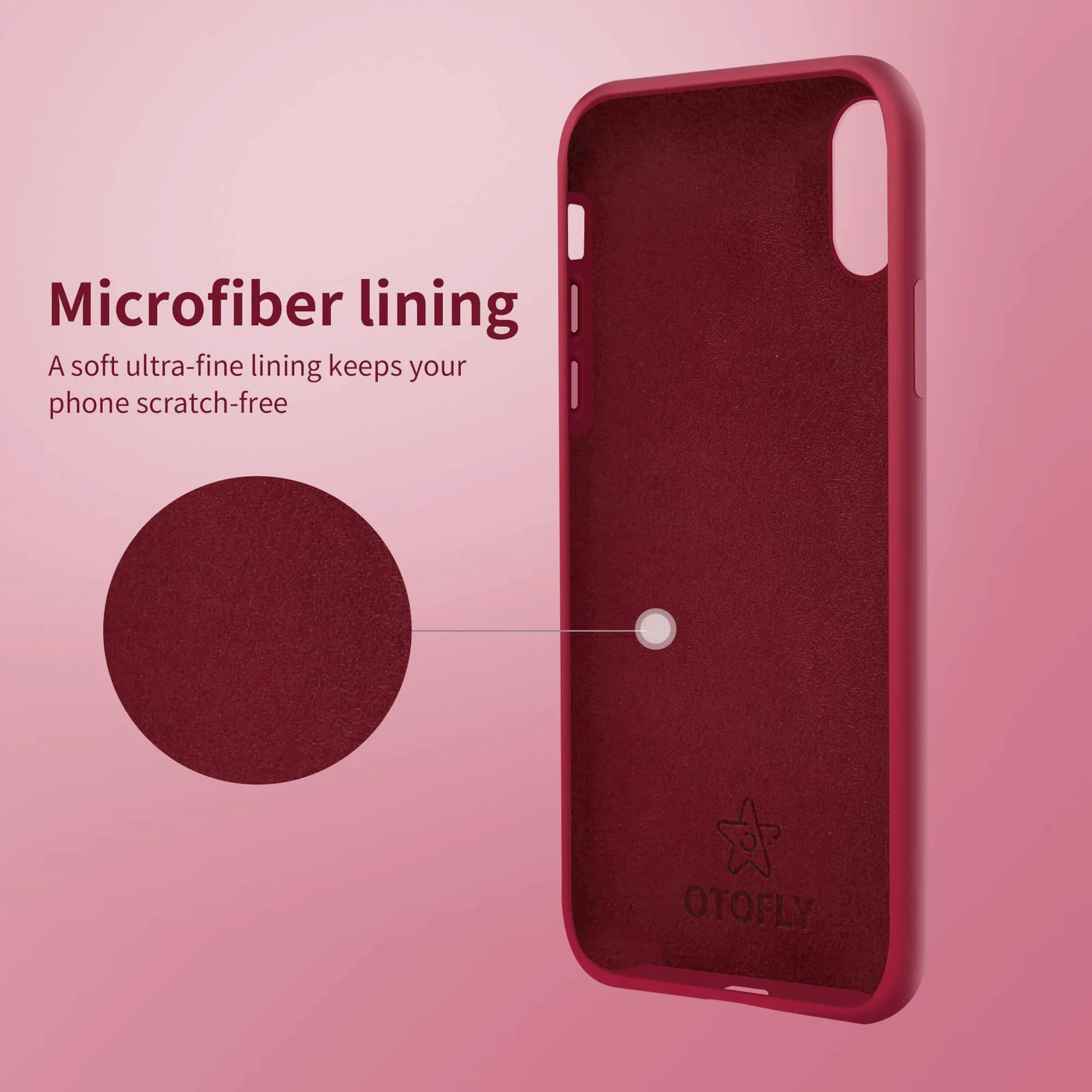 DL3 Mobilak Liquid Silicone Protective Case for iPhone XR with Camera Protection and Microfiber Lining - Dark Red