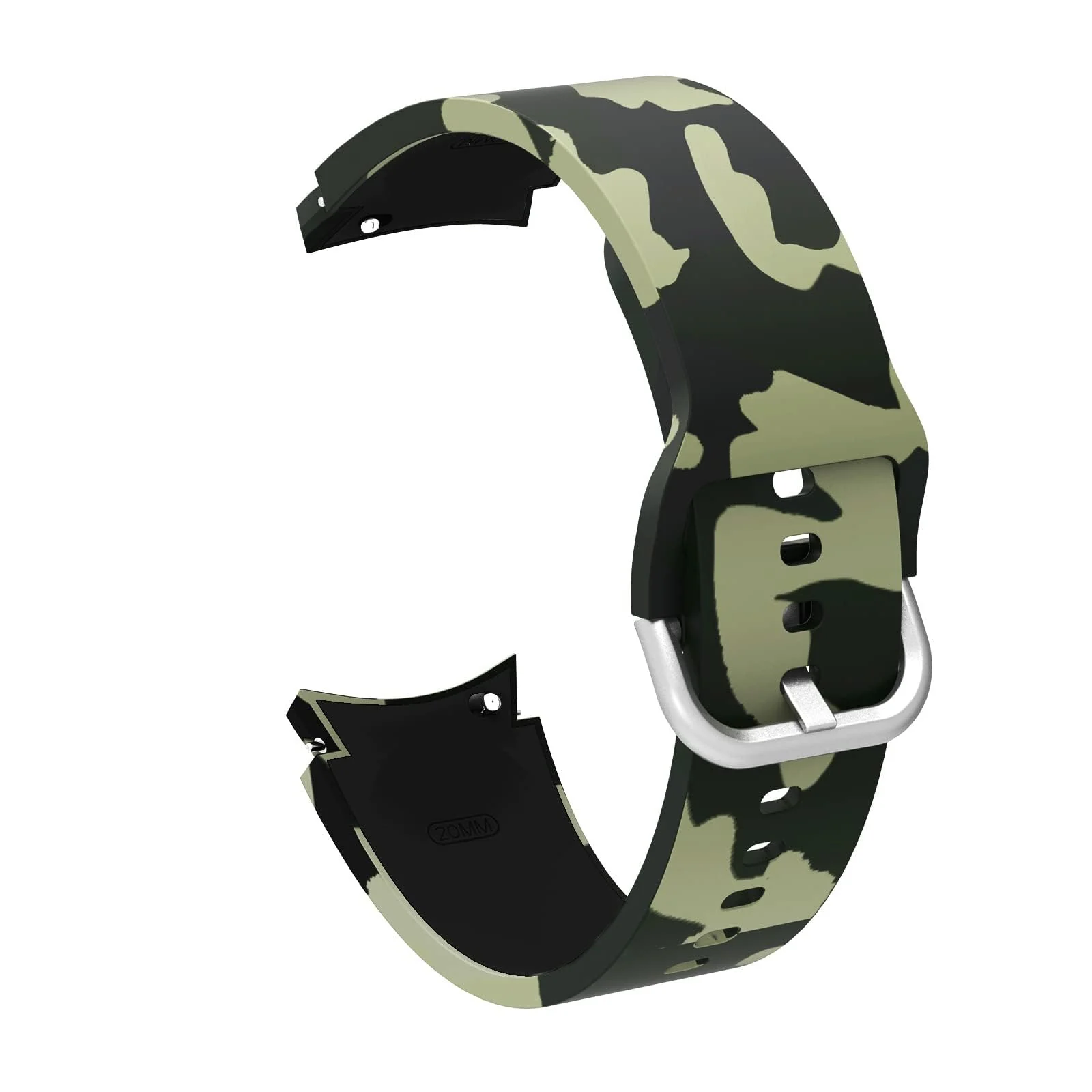 DL3 Mobilak No Gap Bands Compatible with Samsung Galaxy Watch 7 5 4 6 Band 44mm 40mm/Watch 5 Pro 45mm/Galaxy Watch 4 Classic 46mm 42mm Strap,20mm Quick Release Sport Replacement Bands for Women Men - Camouflage Green