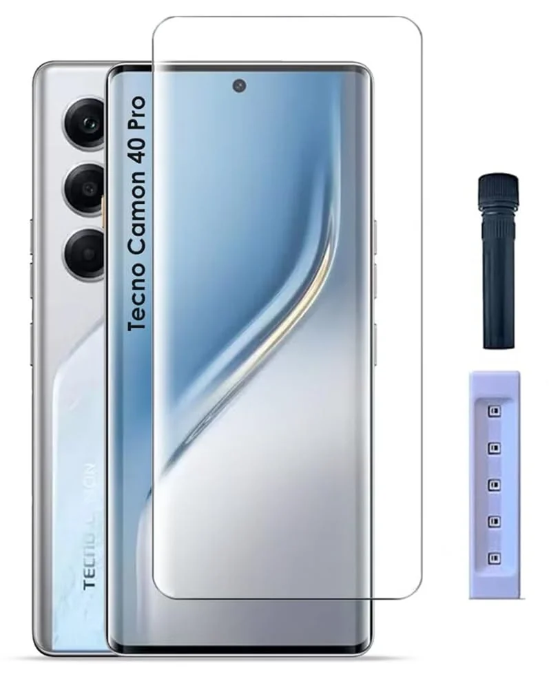 MOBIGON Liquid UV Tempered Glass Screen Protector for Tecno Camon 40 Pro 5G, Clear
