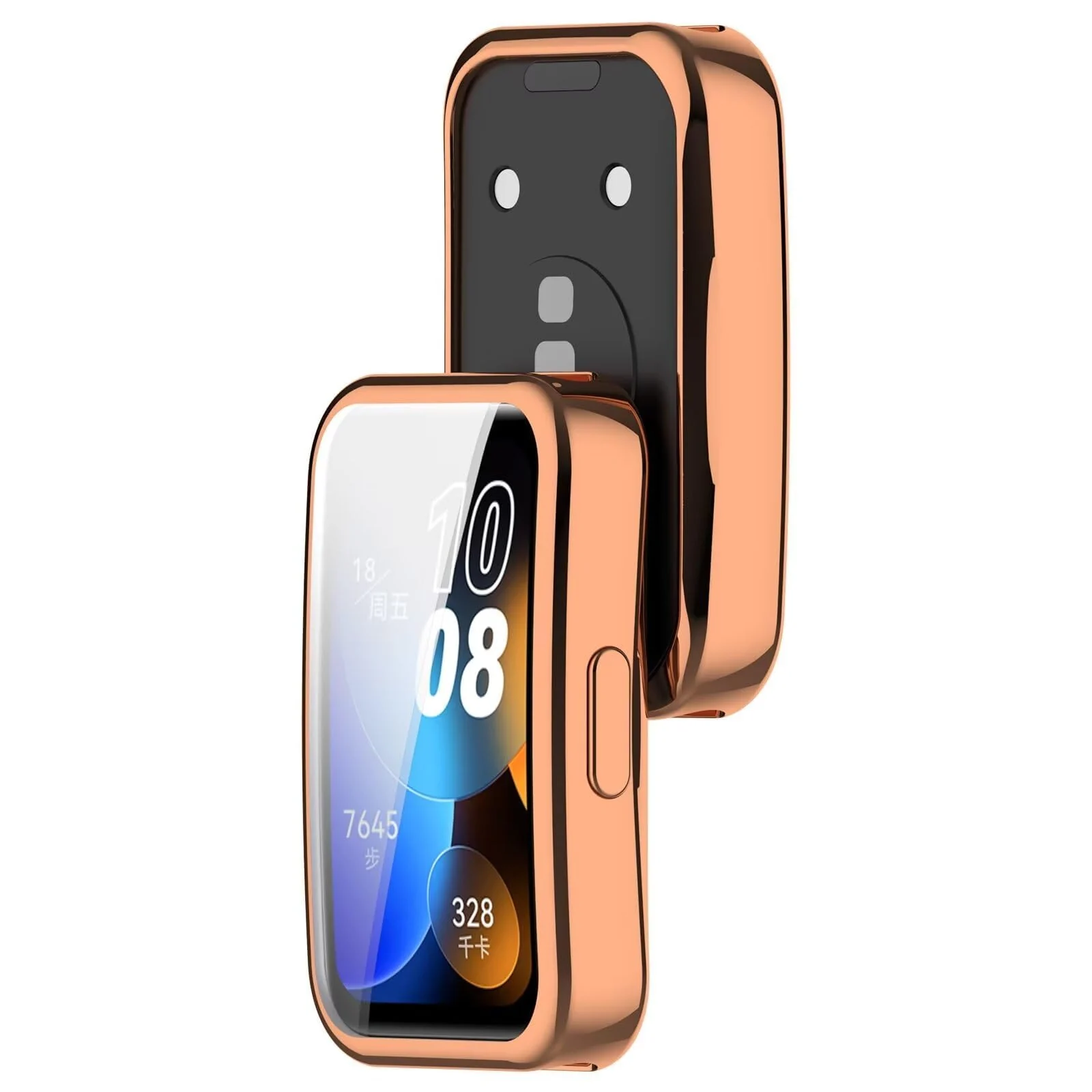 DL3 Mobilak Case for HUAWEI Band 9 / HUAWEI Band 8 TPU Silicon All-Around Screen Protector Cover Bumper Protector Full Cover Screen Protection - Rose Gold