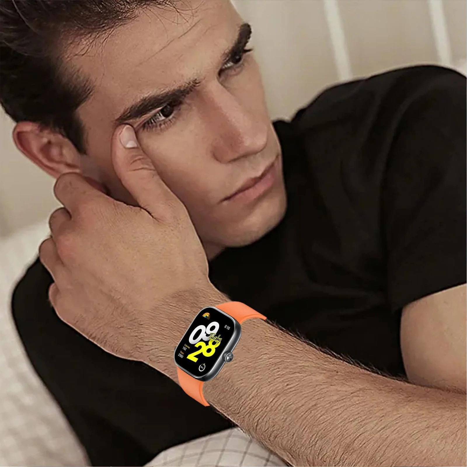 DL3 Mobilak Bracelet Compatible with Xiaomi Redmi Watch 6/5/4 / Xiaomi Smart Band 10 Pro/9 Pro/8 Pro, Soft TPU Replacement Strap Sports, Strap for Men and Women - Orange