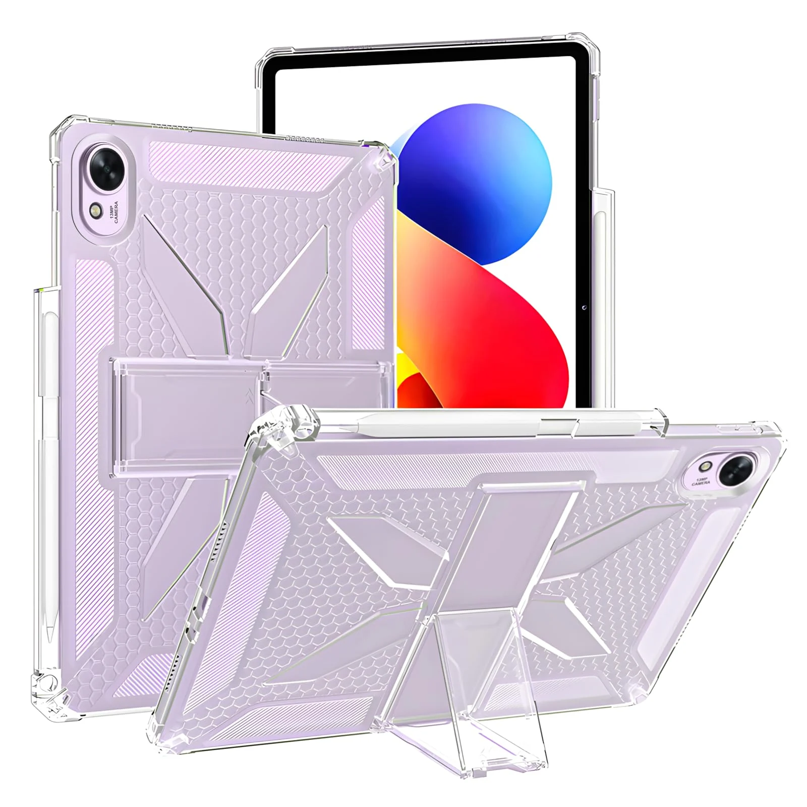 DL3 Mobilak Transparent Stand Case for Huawei MatePad Air 12 inch 2024/Matepad 12X 2024 Shockproof, Thin Slim Lightweight Anti-Yellowing Bumper, Kickstand Cover, with Pencil Holder - Clear