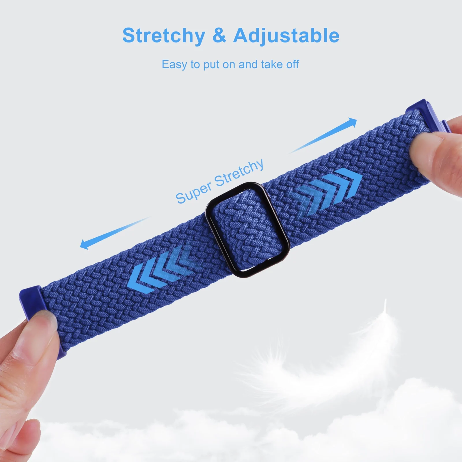 DL3 Mobilak Replacecment Band Compatible with Huawei Watch Fit 3 for Women Men, Adjustable Braided Bands Straps Elastics Sport Wristband Nylon Band for Huawei Watch Fit 3 Strap - Blue