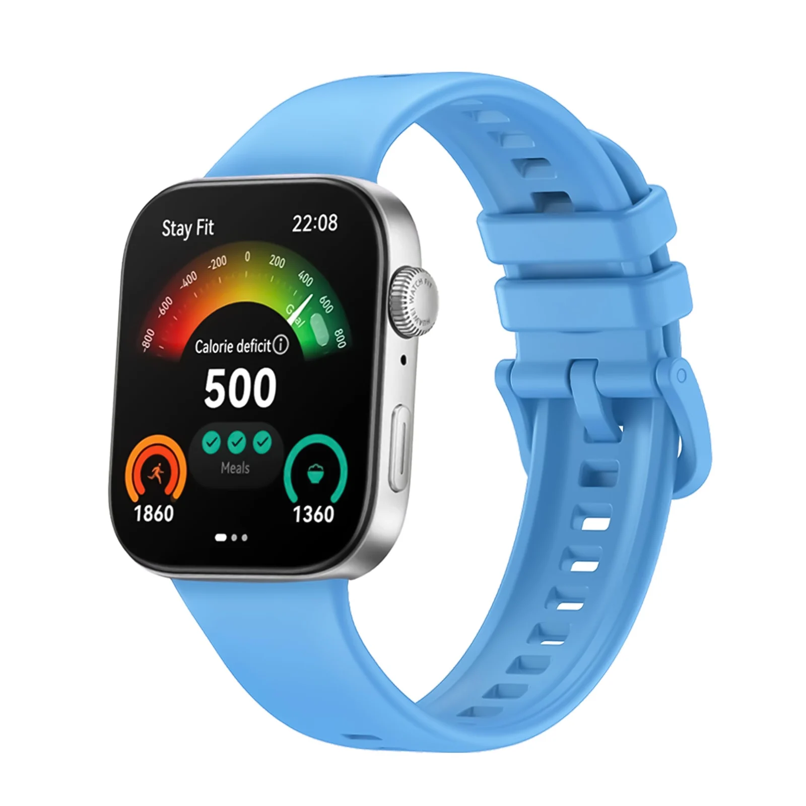 DL3 Mobilak Silicone Bracelet for Huawei Watch Fit 3/Watch Fit 4 Pro/Fit 4 Strap, Soft Silicone Sport Replacement Strap for Women/Men, Adjustable Waterproof Sports Band - Sky Blue