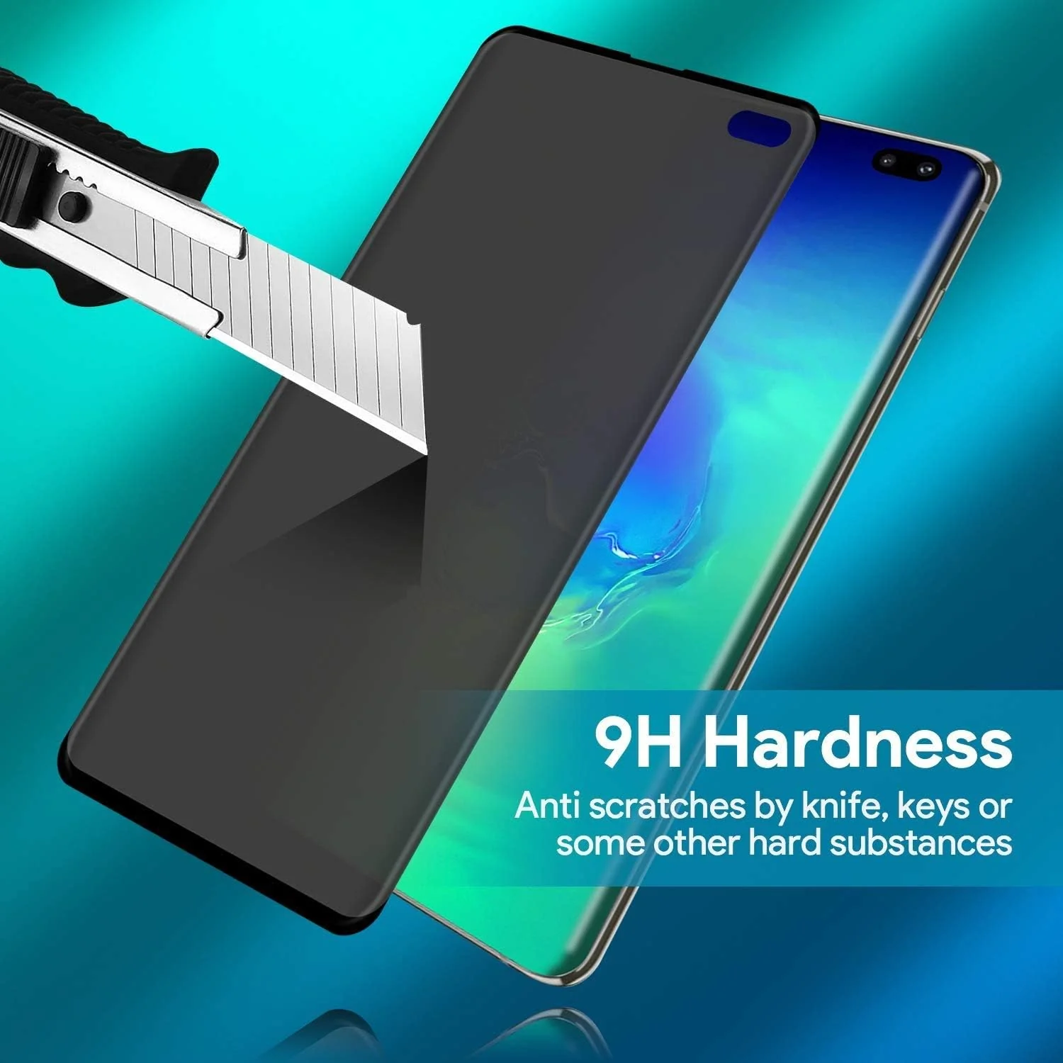 DL3 Mobilak Samsung Galaxy S10 Plus Privacy Screen Protector, Anti-Spy 9H Hardness Tempered Glass Film [Case Friendly] [Bubble Free] - Black