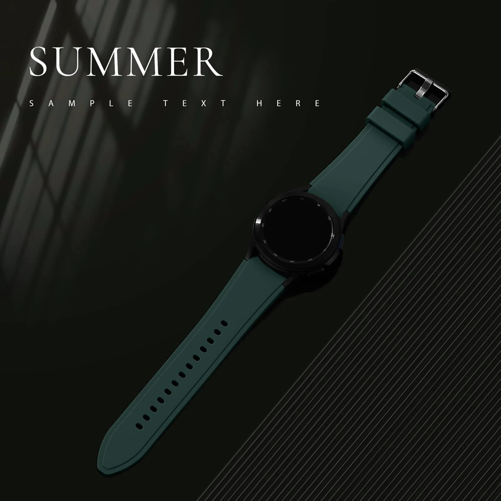 DL3 Mobilak No Gap Bands Compatible with Samsung Galaxy Watch 7 5 4 6 Band 44mm 40mm/Watch 5 Pro 45mm/Galaxy Watch 4 Classic 46mm 42mm Strap,20mm Quick Release Sport Replacement Bands for Women Men - Green