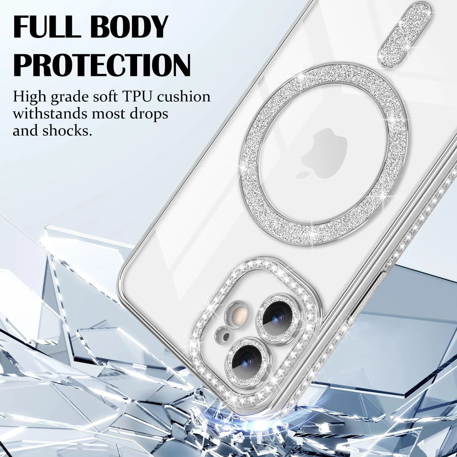 DL3 Mobilak MagSafe-Compatible Magnetic Case for iPhone 11 with Camera Protection and Magnetic Car-Mount Support - Silver