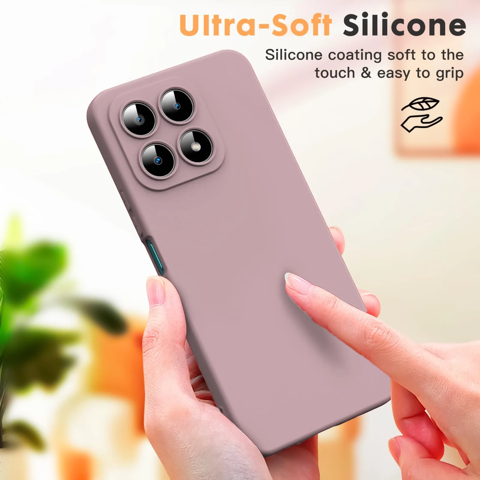 DL3 Mobilak Liquid Silicone Protective Case with Soft Microfiber Lining with Full Camera Protection for Honor X8A - Cashmere
