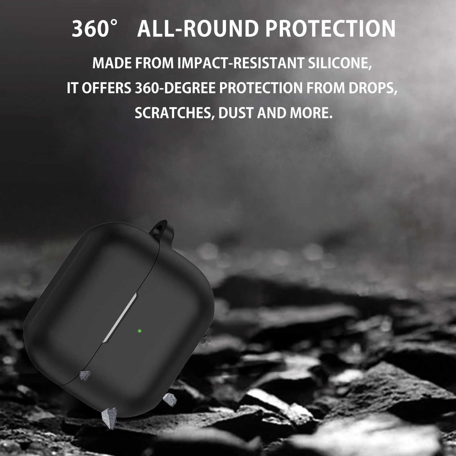 DL3 Mobilak Compatible with Samsung Galaxy Buds 3 Pro/Buds 3 Case Cover, Soft Silicone Shockproof Protective Case Wireless Earbuds with Carabiner, Front LED Visible - White