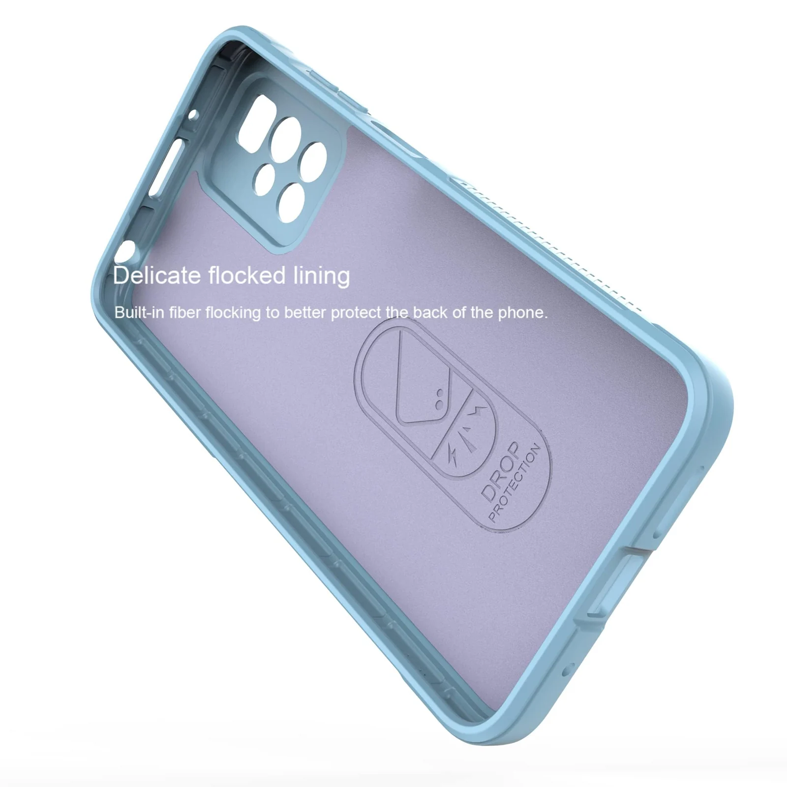 DL3 Mobilak Flexible Silicone and TPU Protective Case with Camera Protection for Xiaomi Redmi 10 4G / Redmi 10 2022 - Baby Blue