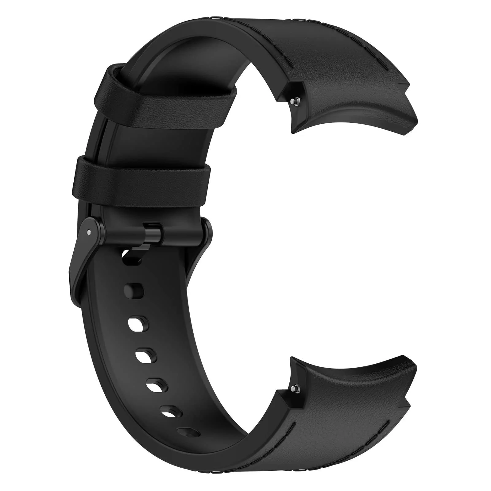 DL3 Mobilak No Gap Leather silicone Bands Compatible with Samsung Galaxy Watch 6 5 4 40mm 44mm, Galaxy Watch 5 Pro Band 45mm/ Watch 6 4 Classic Band 42mm 46mm 43mm 47mm Soft Strap - Black