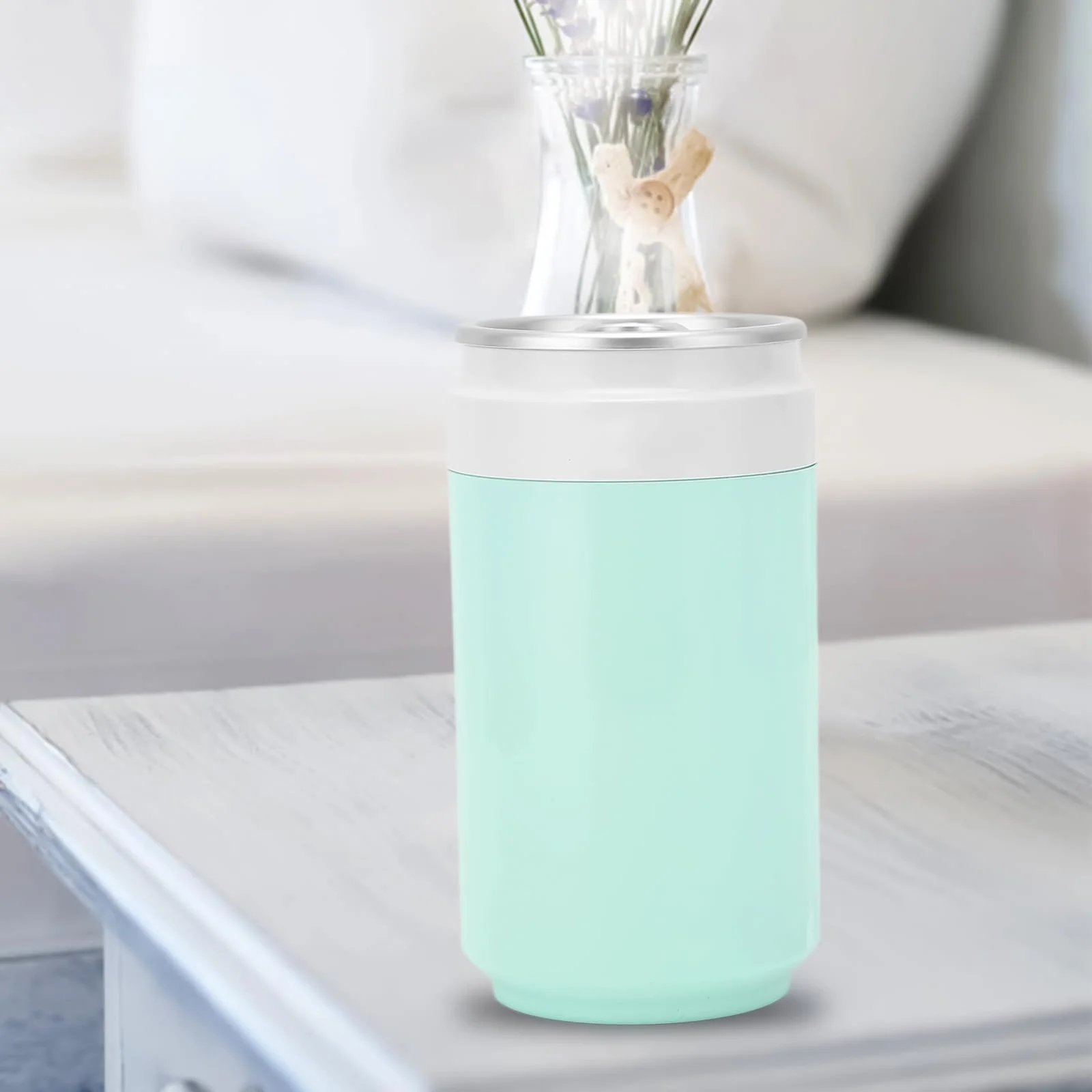 Mobigon Wood Cool Mist Ultrasonic Humidifier for Room Moisture, Aroma Diffuser for Home, 260ml Essential Oil Diffuser with 7 Colorful Night Light, Auto Shut-Off, Home, Office, car - White&Turquize