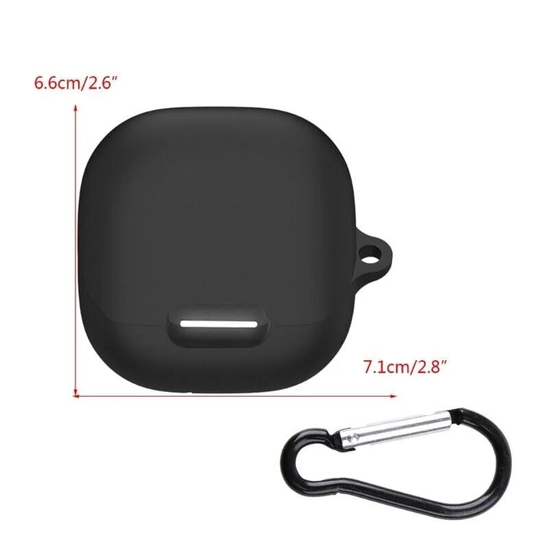 DL3 MOBILAK Silicone Case Compatible with Soundcore Liberty 4 NC Earbuds, Soft Silicone Protective Case Cover, Shockproof Sleeve with Carabiner - Black