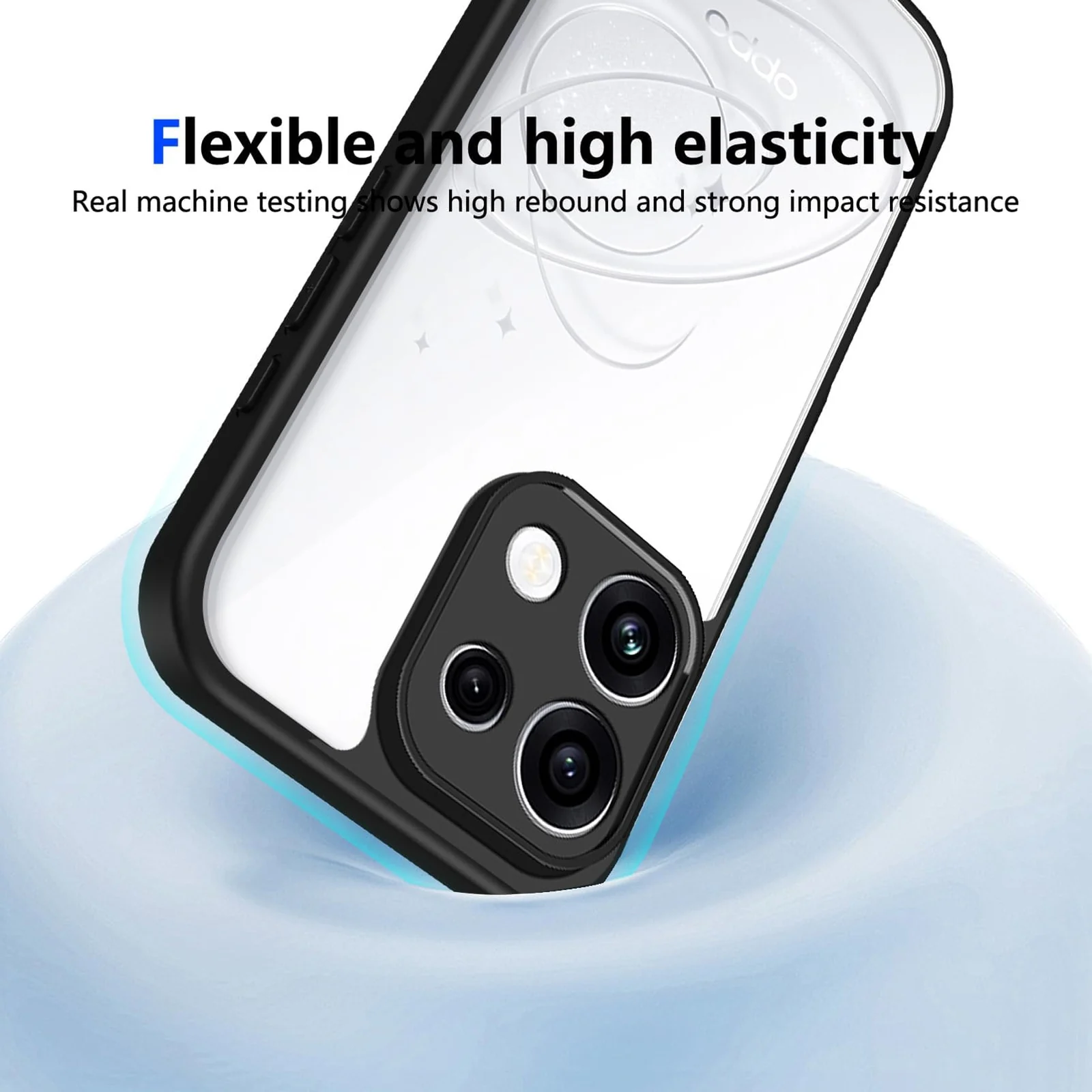 DL3 MOBILAK Clear Three-Layer Protective Phone Case for OPPO Reno 16f - Black