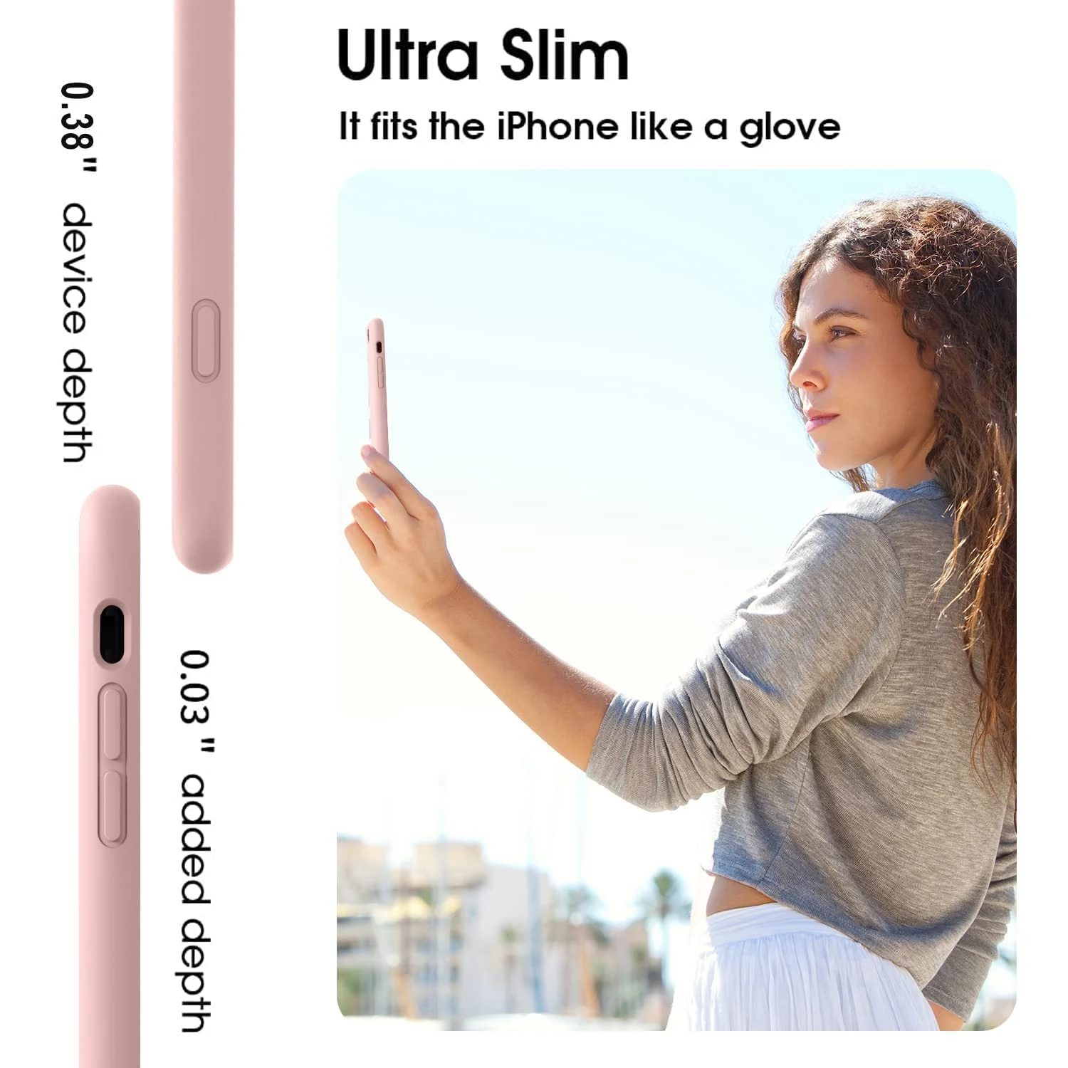 DL3 Mobilak Liquid Silicone Protective Case with Soft Microfiber Lining for iPhone 7 Plus / iPhone 8 Plus - Pink Sand