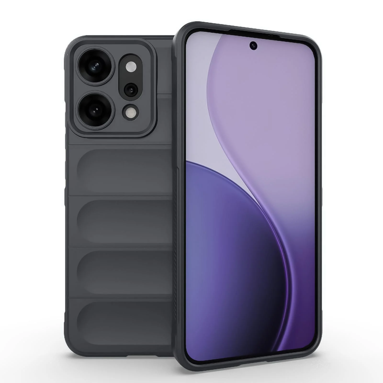DL3 Mobilak Silicone Case for OPPO Reno 14 Pro (Reno14 Pro 5G) Heavy Duty Protective [Slim Fit] Shockproof Soft Flexible Protective Design TPU Cover With Camera Protection - Dark Gray