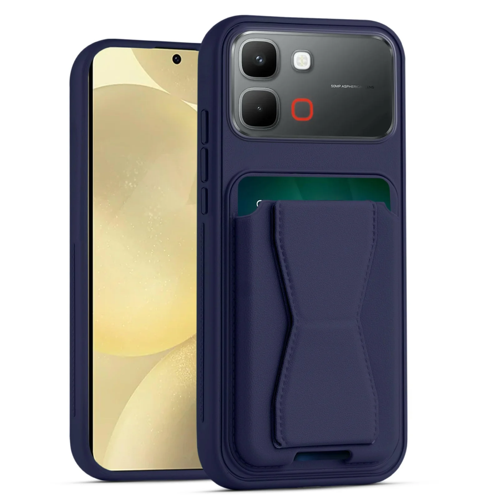 Dl3 Mobilak Leather Wallet Case Compatible with Infinix Note Edge, Leather Back Cover With TPU Frame, Shockproof Protective Phone Case with Card Holder Stand - Brown