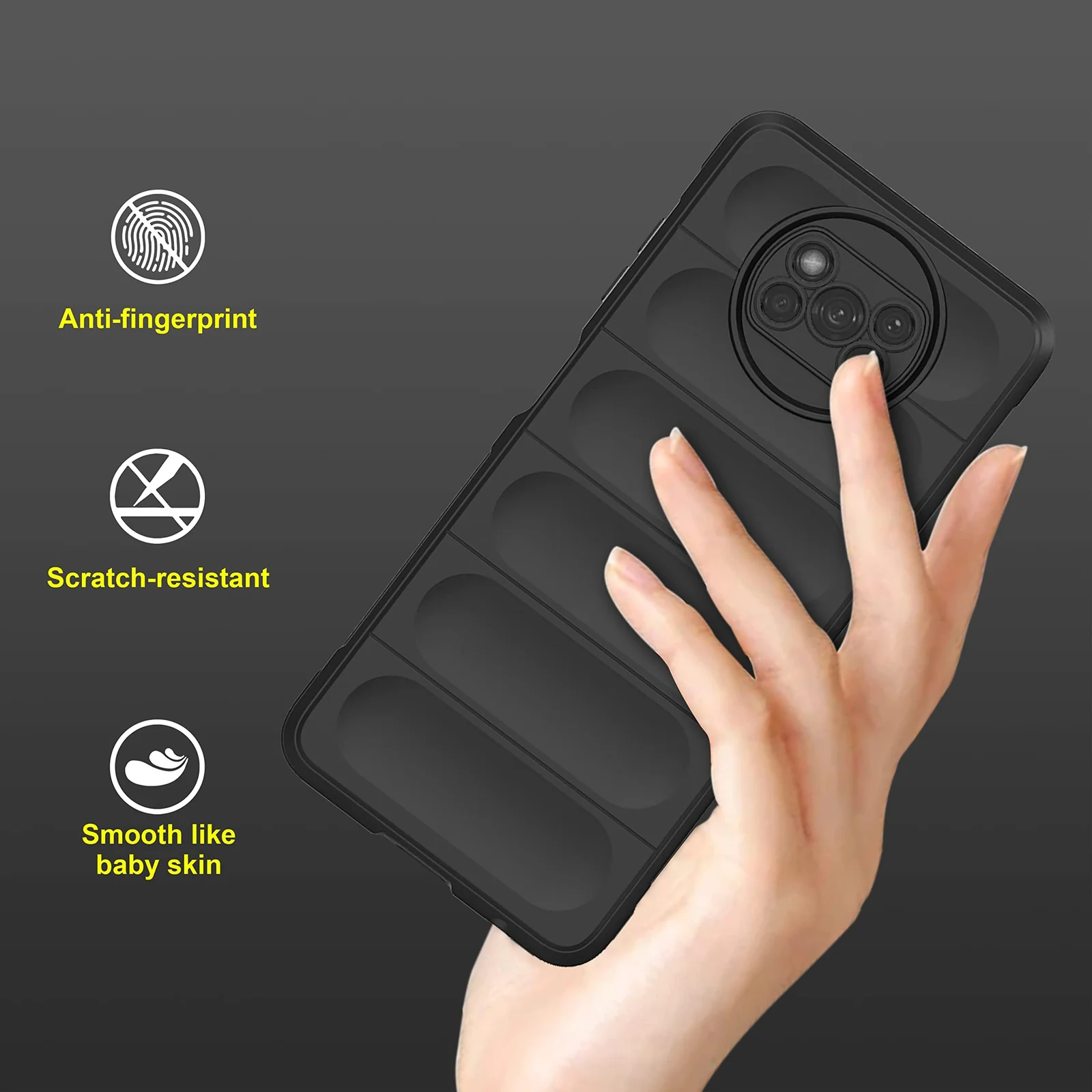 DL3 Mobilak Flexible Silicone and TPU Protective Case with Camera Protection for Xiaomi Poco X3 NFC / Poco X3 / Poco X3 Pro - Black