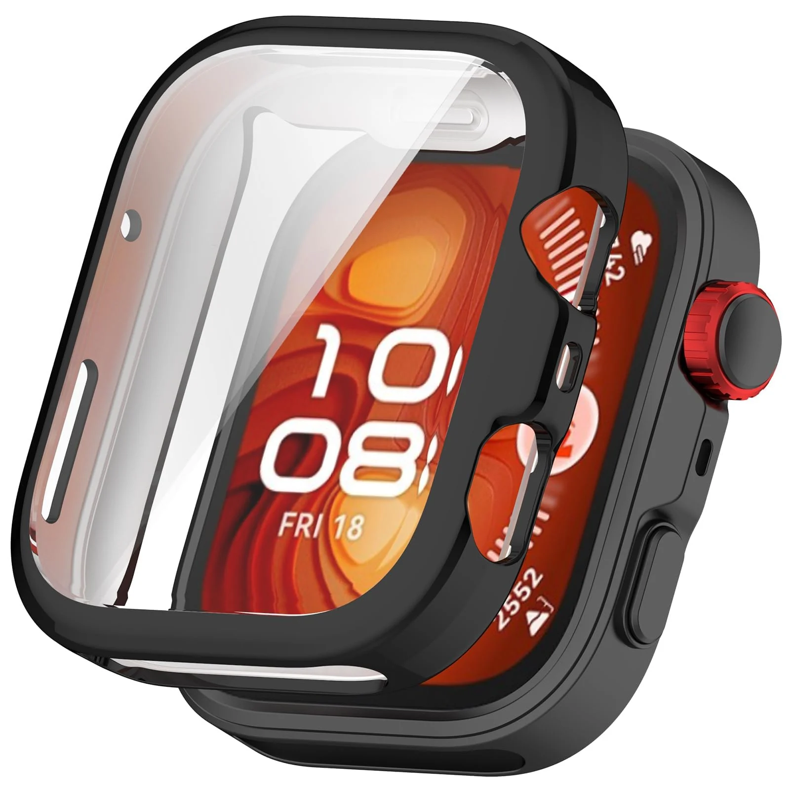 DL3 Mobilak Case Compatible with Huawei Watch Fit 4 Pro 2025 Case All-Around with Built-in Screen Protector Watch Soft TPU Shockproof Cover Slim Guard Thin Bumper Shell Protector - Black