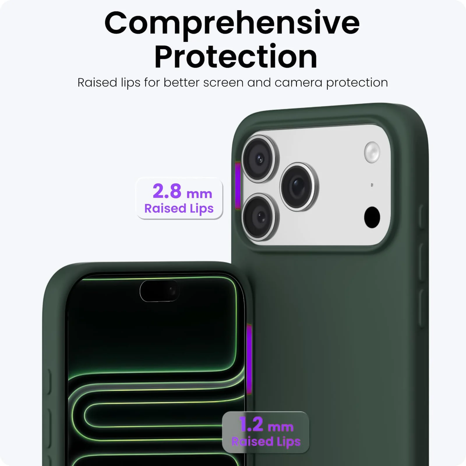 DL3 Mobilak Liquid Silicone Case for iPhone 17 Pro Max 6.9-Inch, Supports wireless charging, Shock-absorbing protection, Scratch-resistant surface - Green 2