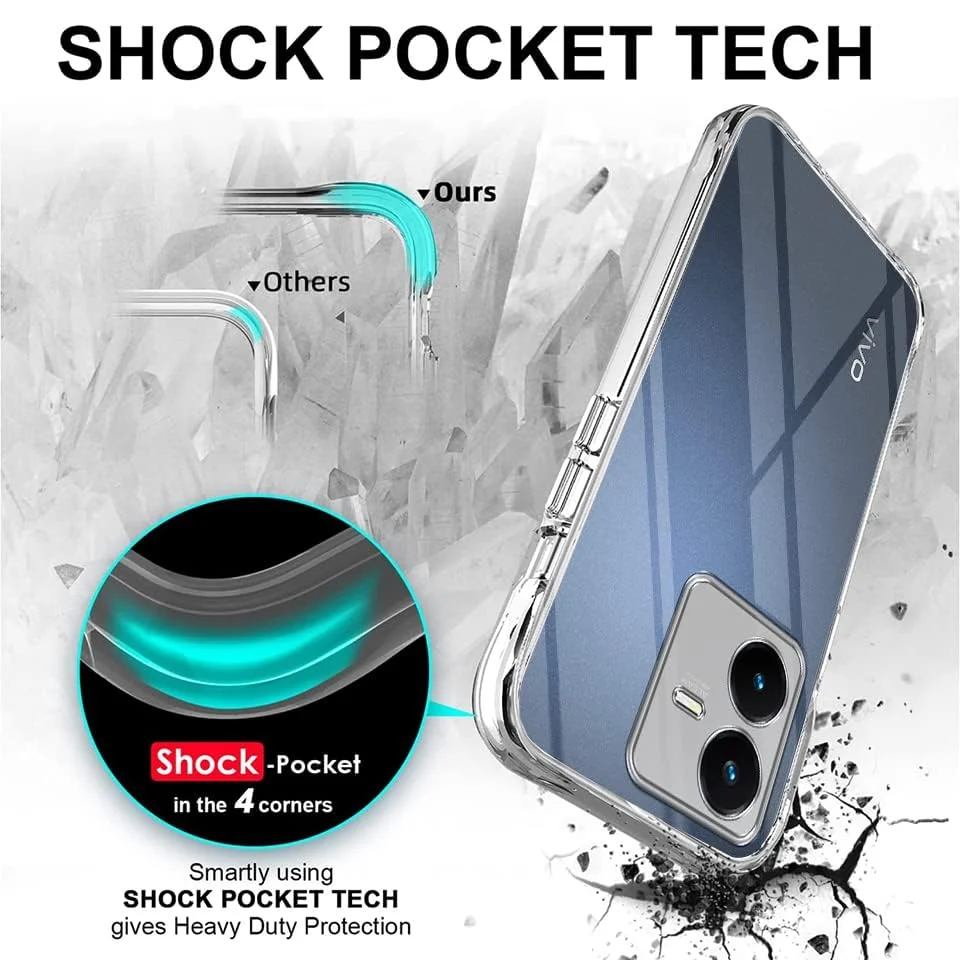 DL3 Mobilak Case Compatible with vivo Y22 / vivo Y22S Case Crystal Soft TPU Gel Case Flexible Silicone Anti-Scratch Camera Protection TPU Cover - Clear