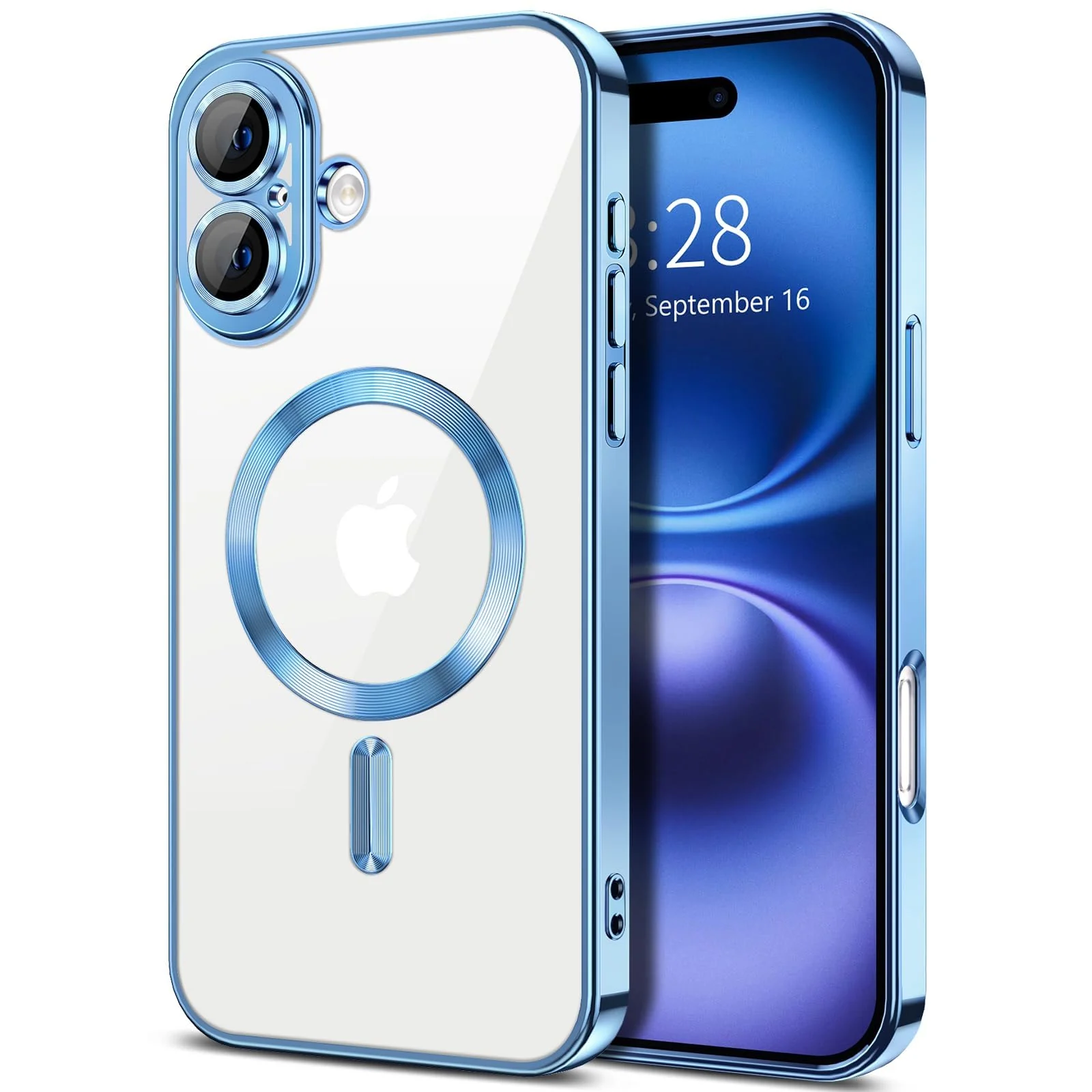 DL3 Mobilak Plated-Edge Protective Case for iPhone 17, Compatible with MagSafe accessories, Supports wireless charging, Camera protection - Sierra Blue