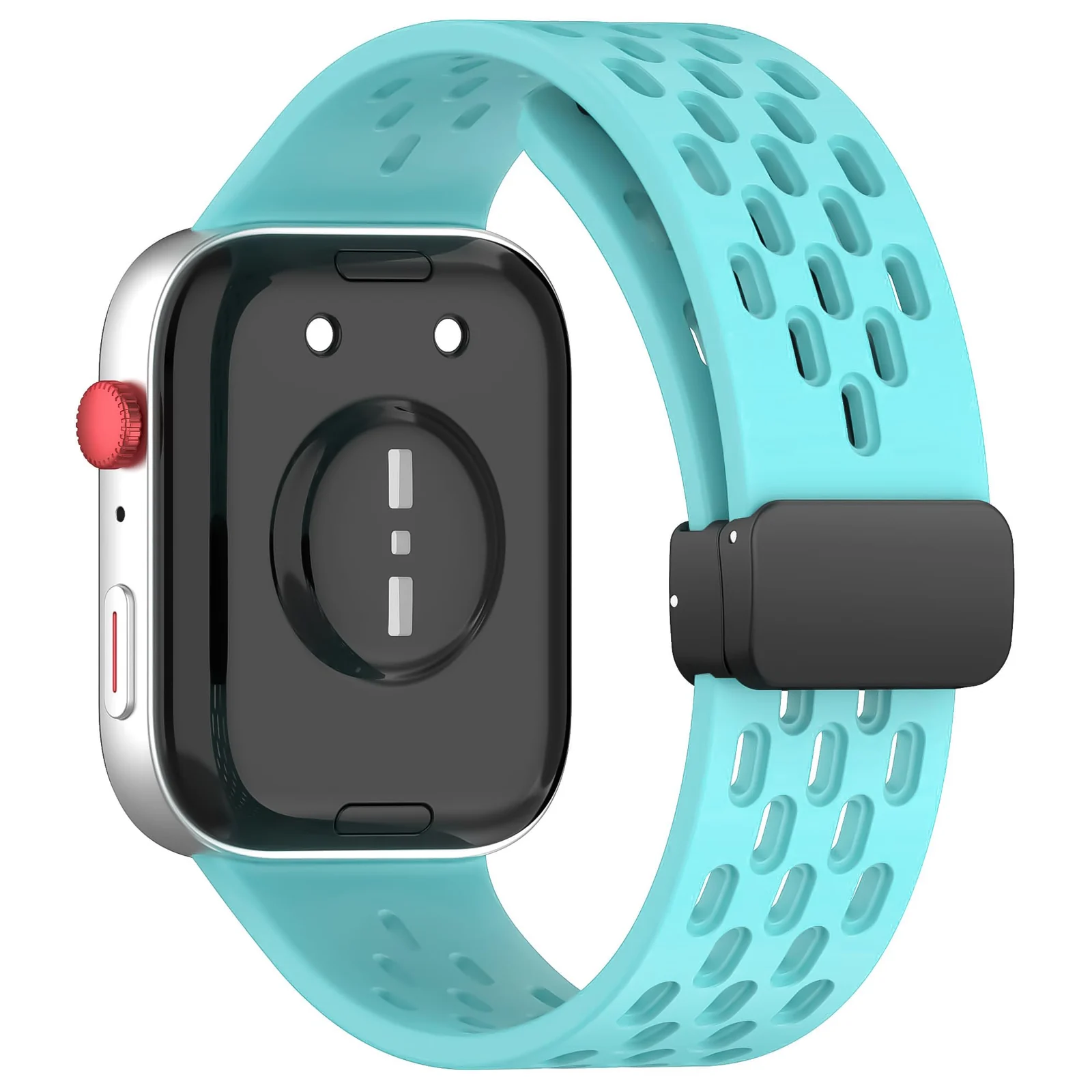 DL3 Mobilak Silicone Strap Compatible with Huawei Watch Fit 3 Magnetic Metal Buckle Sport Silicone Breathable Strap for Huawei Watch Fit 3 Band Quick Release Soft Replacment Wristband - Teal Green
