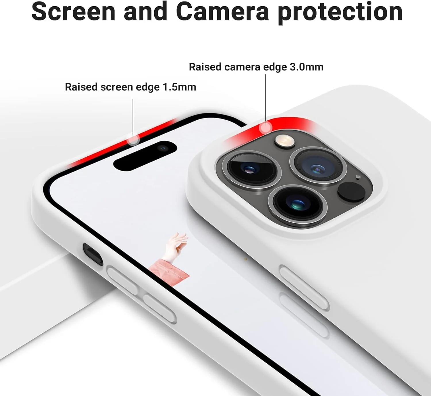 DL3 Mobilak Liquid Silicone Protective Case for iPhone 12 Pro Max (6.7 Inch) with Camera Protection and Microfiber Lining - A White