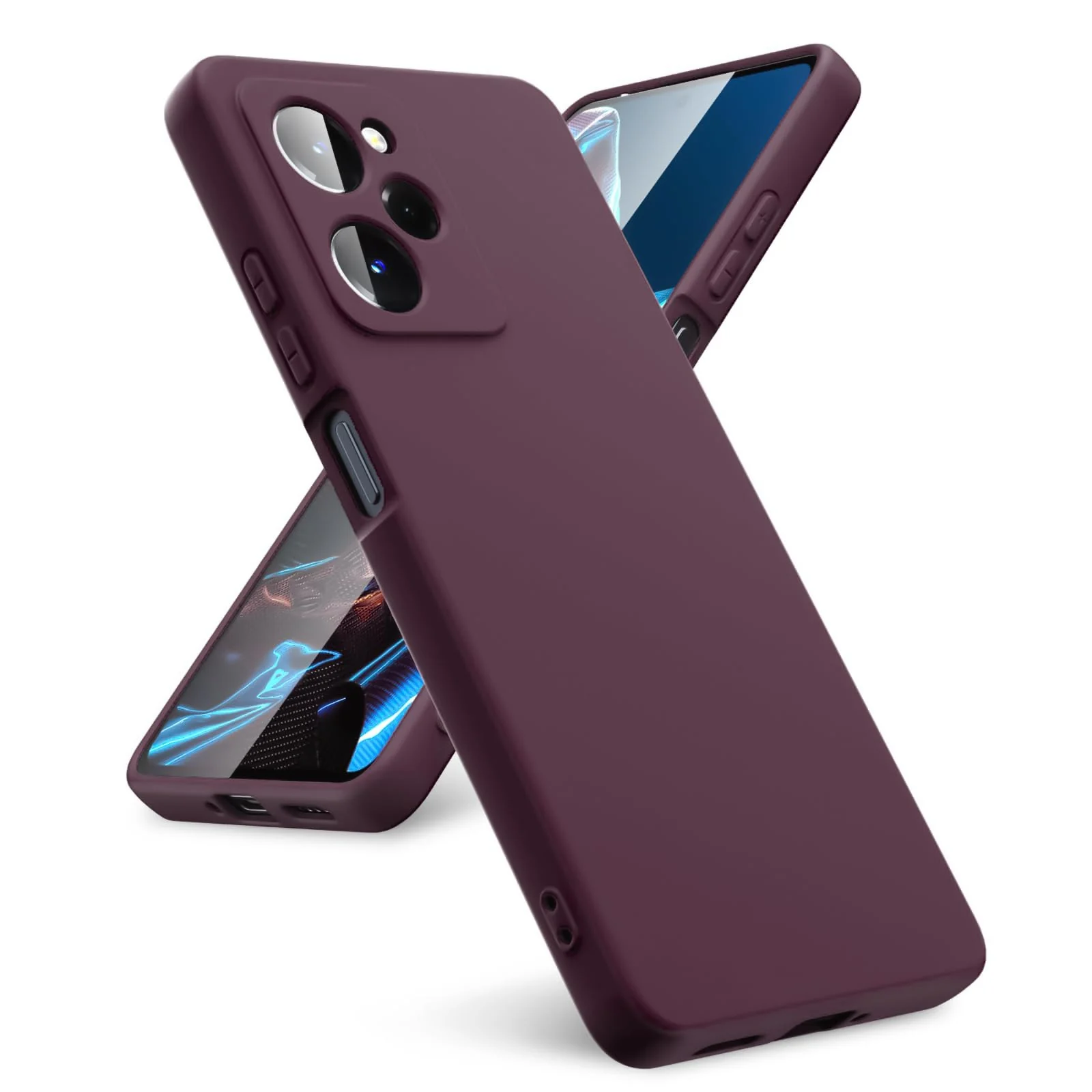 DL3 Mobilak Soft Silicone Protective Case for POCO X5 Pro 5G with Microfiber Lining and Shockproof Design - Wine Red