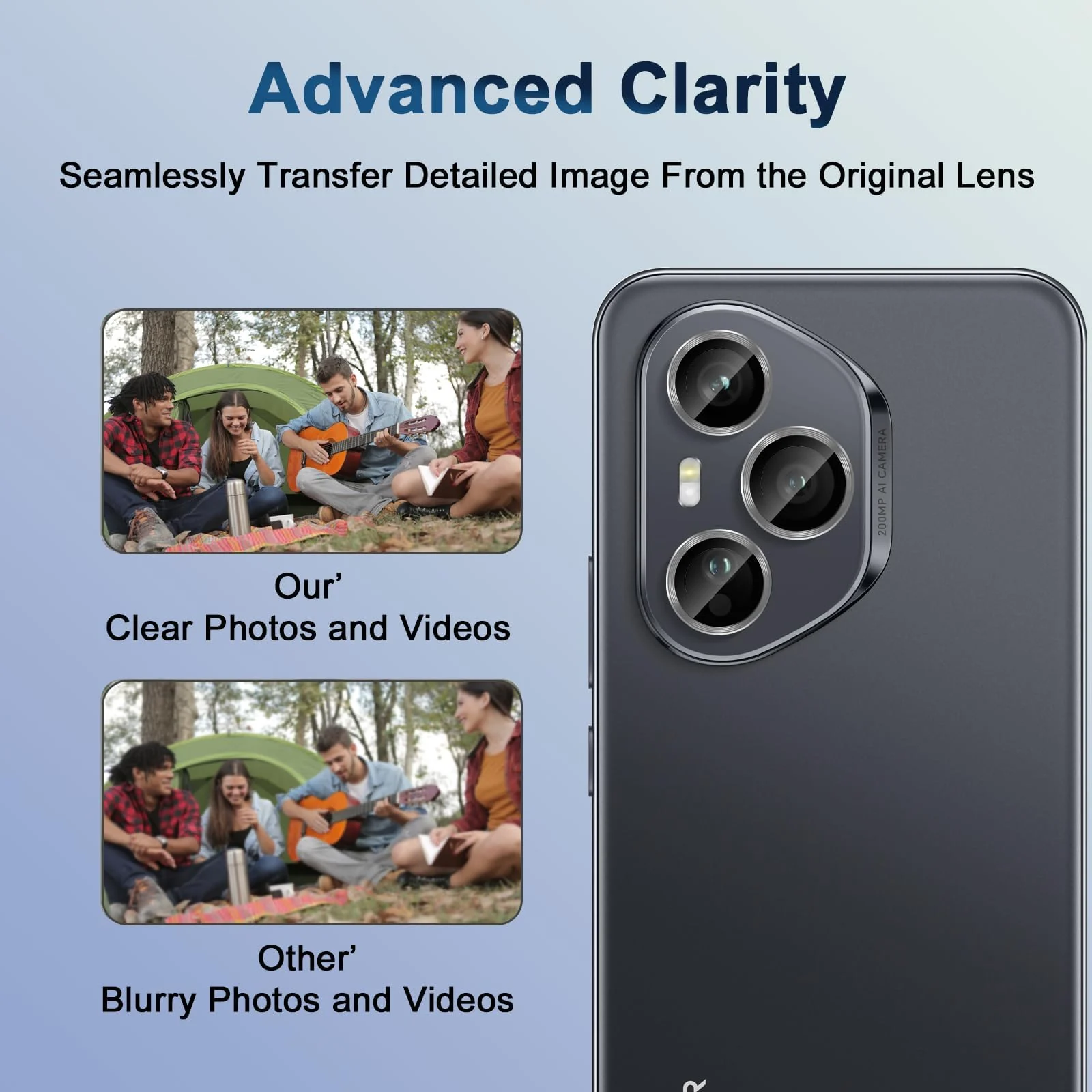 DL3 Mobilak Camera Lens Protector for Honor 400 Pro 5G Accessories, 9H Tempered Glass Metal Individual Ring Camera Cover Screen Protector, Case Friendly, Anti Scratch - Silver