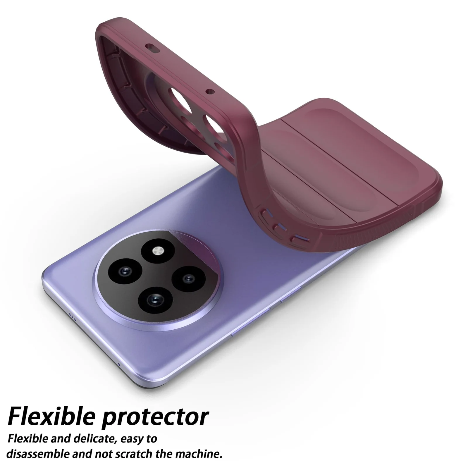 DL3 Mobilak Flexible Silicone and TPU Protective Case with Camera Protection for realme 13 Pro / realme 13 Pro Plus 5G - Wine Red