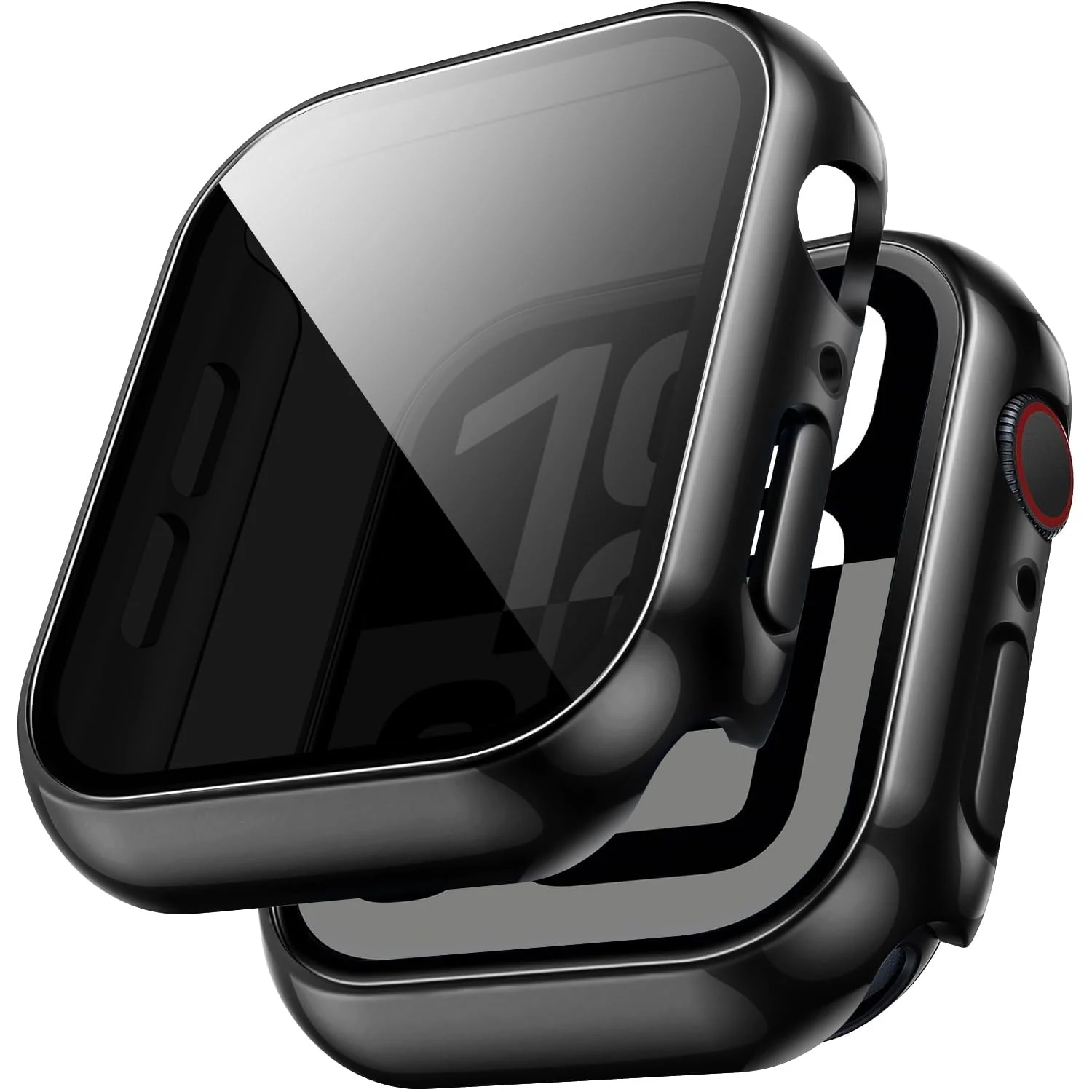 DL3 Mobilak Privacy Case for Apple Watch Series 11/10 46mm Screen Protector, Anti-Spy Tempered Glass Film Apple Watch Cover Hard PC Case Bumper for iWatch 46 mm iWatch Series 11 10 - Black