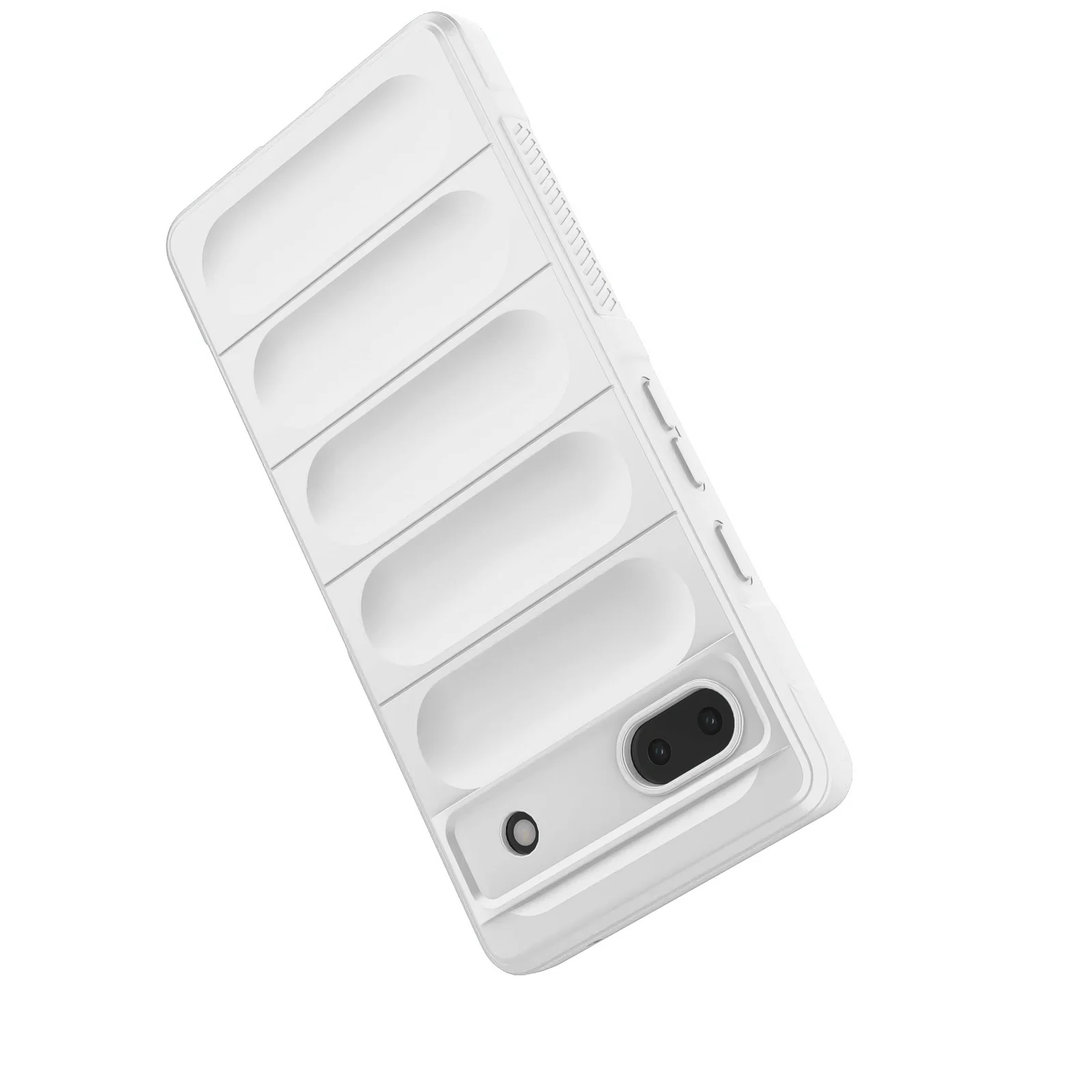 DL3 Mobilak Silicone Case for Google Pixel 6A Heavy Duty Protective [Slim Fit] Shockproof Soft Flexible Protective Design Shock-Absorption TPU Cover With Camera Protection - White