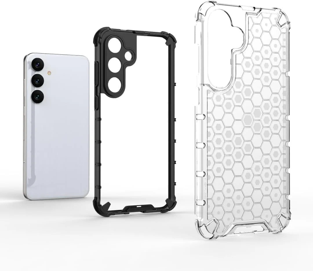 DL3 Mobilak Honeycomb Protective Case for Samsung Galaxy A15, Shock-absorbing protection, Transparent design, Slim, lightweight profile - Clear