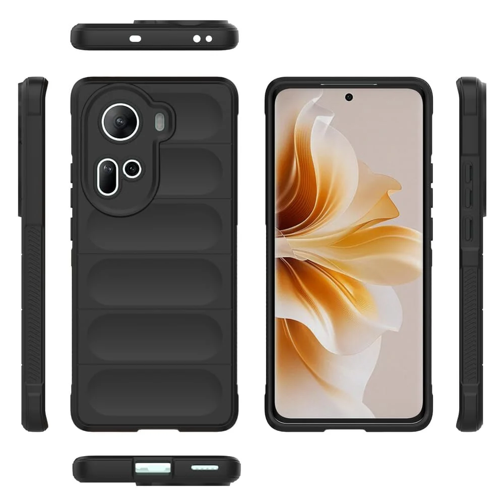 DL3 Mobilak Rugged Protective Case for OPPO Reno 11 5G, Camera protection, Shock-absorbing protection, Non-slip grip - Black