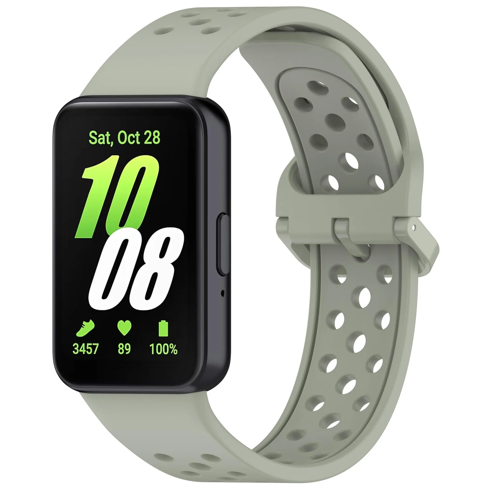 DL3 Mobilak Strap for Samsung Galaxy Fit 3 SM-R390, Women Men Armband, Two Colours Silicone Adjustable Replacement Soft Strap for Samsung Galaxy Fit 3 SM-R390 Fitness Tracker - Light Green