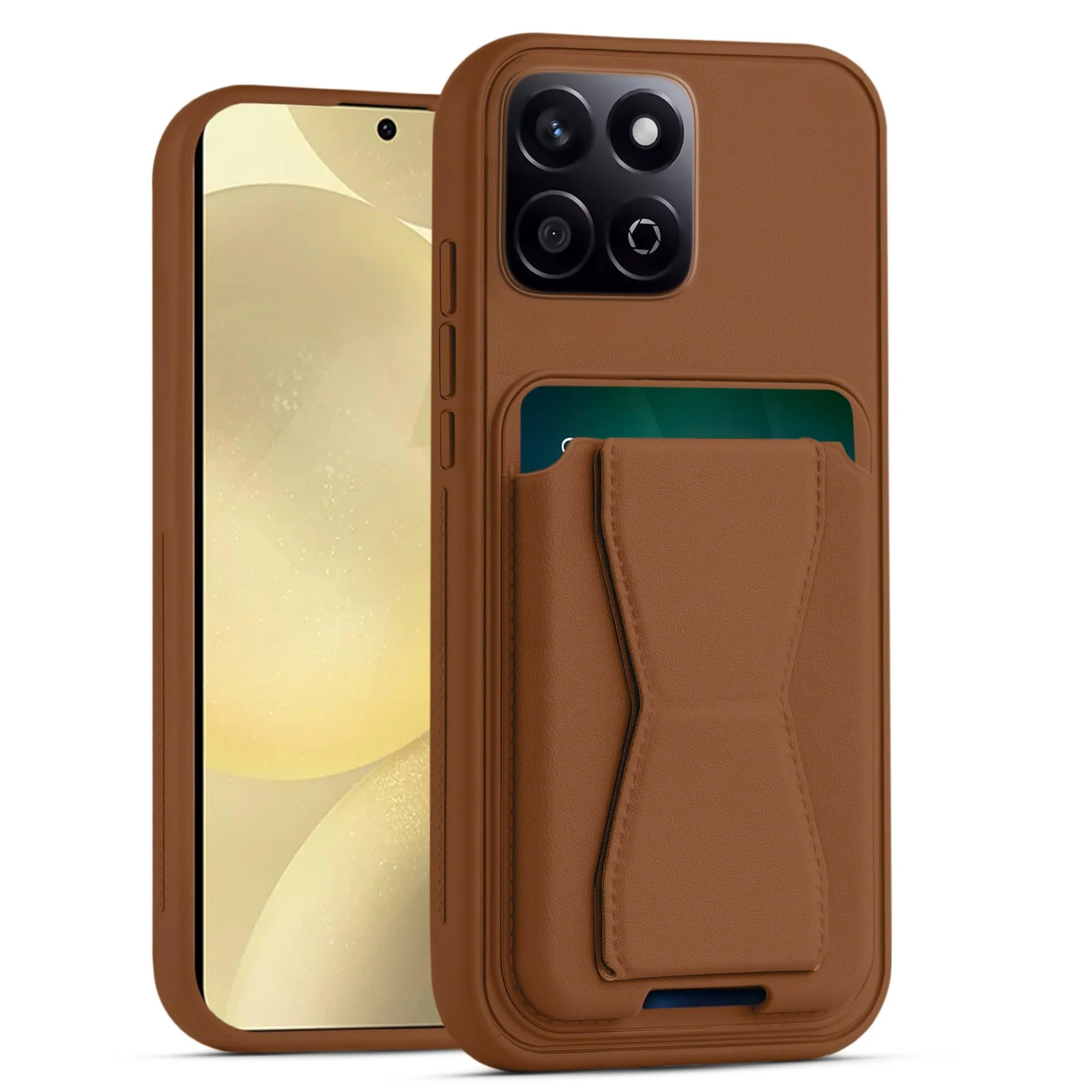 Honor X6b — DL3 Mobilak Leather Wallet Case for Honor X6b, Camera protection, Shock-absorbing protection, Built-in kickstand