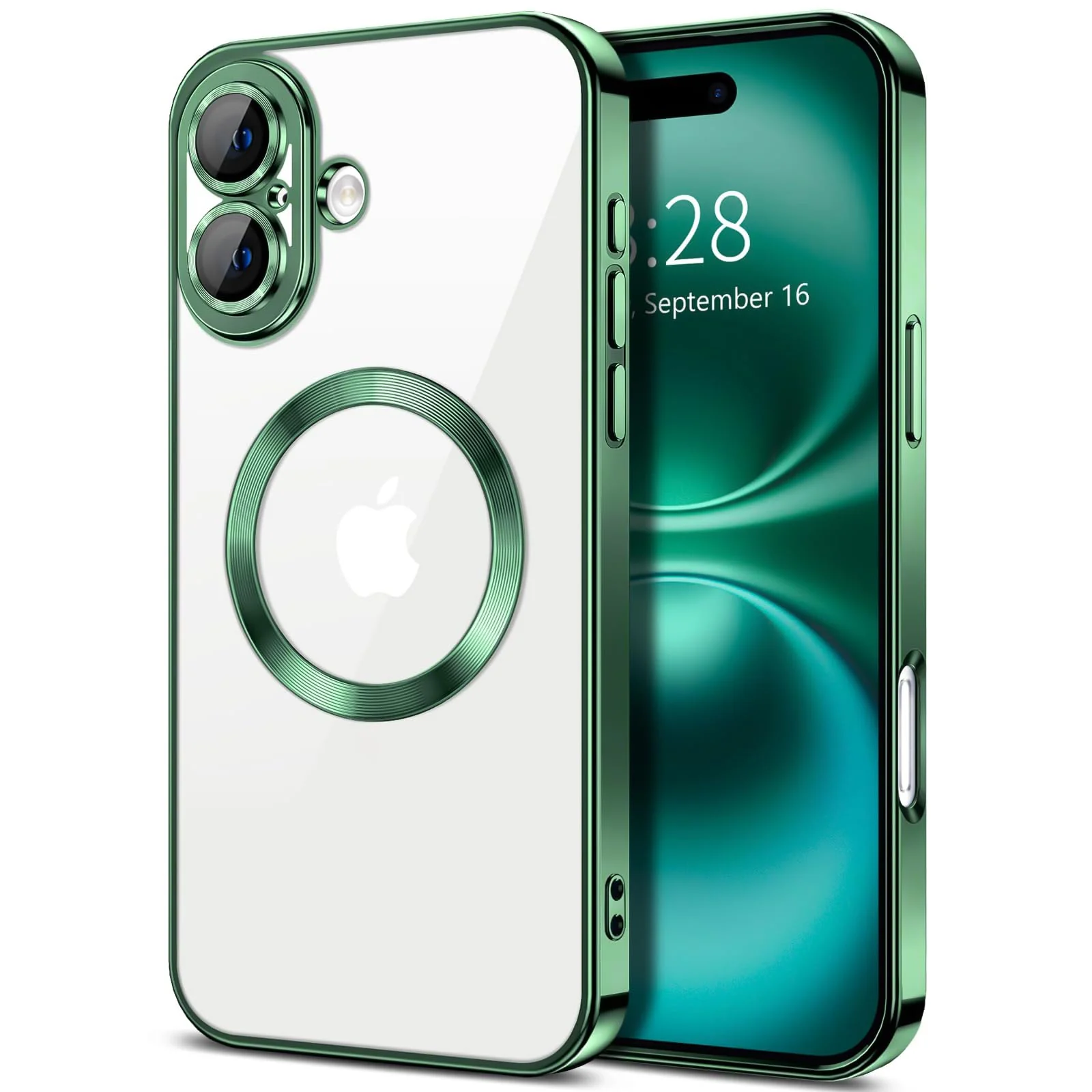 DL3 Mobilak Plated-Edge TPU Protective Case with Camera Protection for iPhone 16 Plus - Green