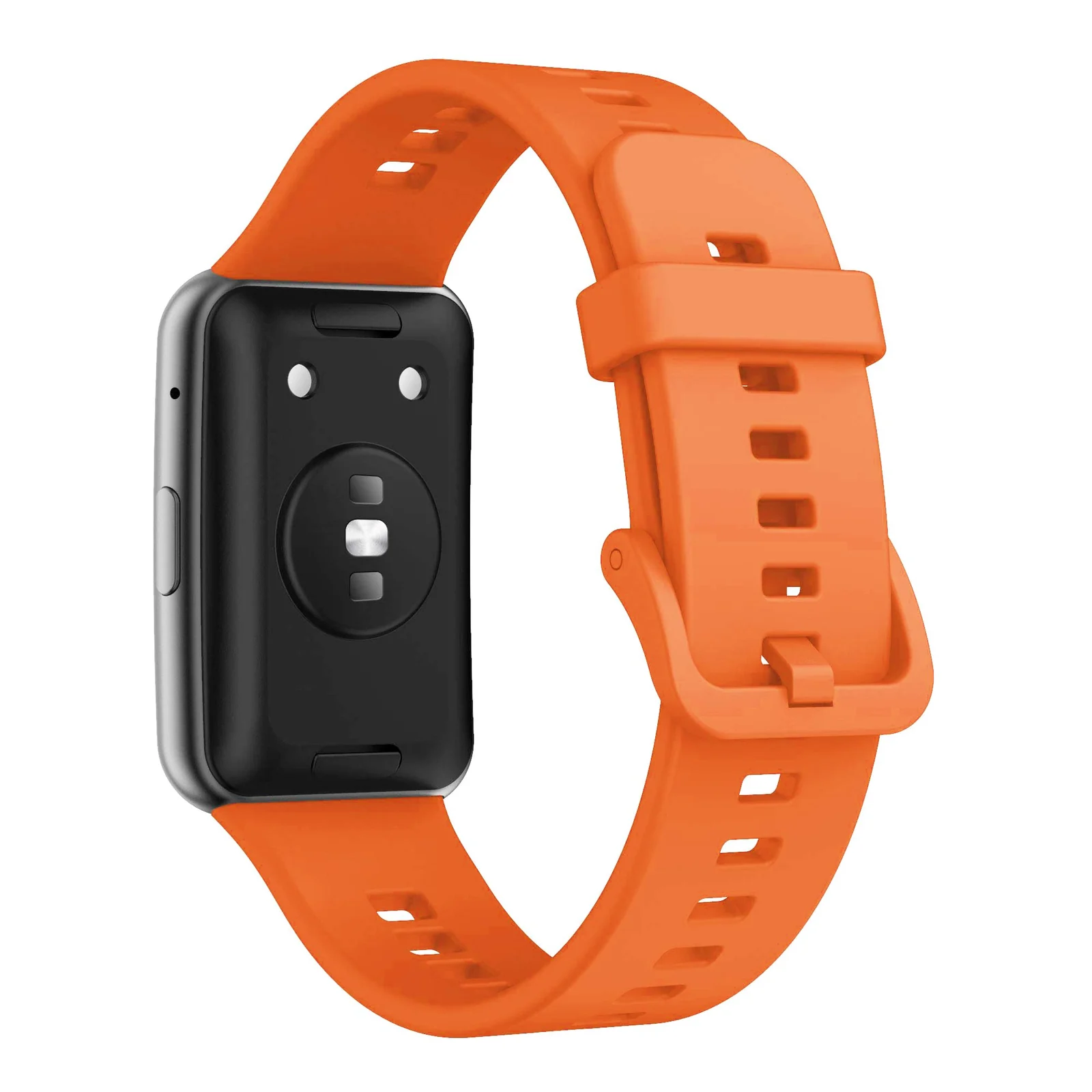 DL3 Mobilak Silicone Strap for Huawei Watch Fit, Soft Band Ultra-Light Waterproof Durable Adjustable Replacement Wristband - Orange