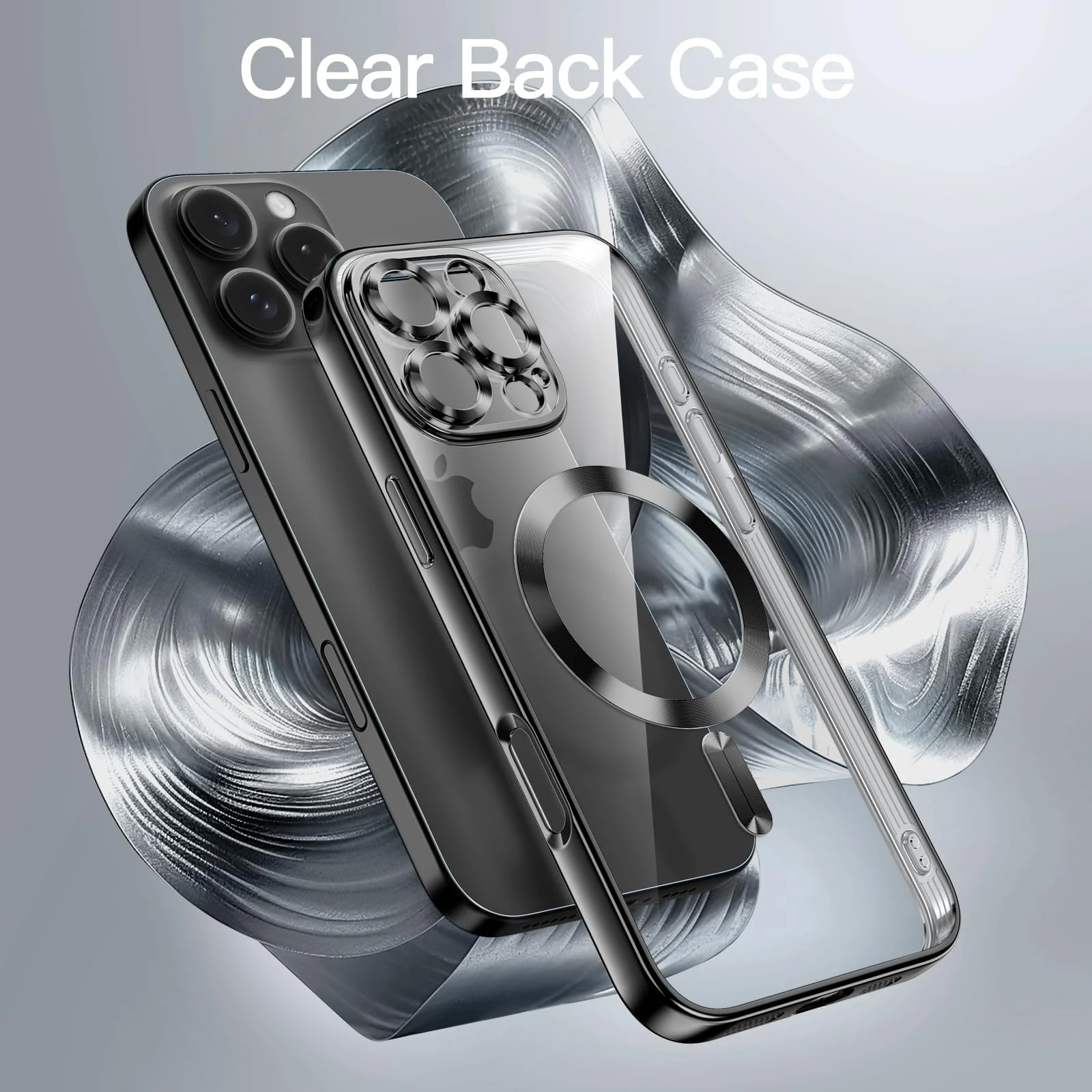 DL3 Mobilak Plated-Edge Protective Case for iPhone 16 Pro 6.3-Inch, Compatible with MagSafe accessories, Supports wireless charging, Shock-absorbing protection - Black