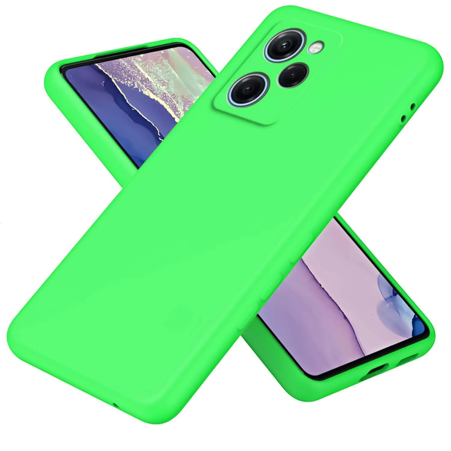DL3 Mobilak Silicone Protective Case for POCO X5 Pro 5G, Shock-absorbing protection, Scratch-resistant surface, Soft microfiber lining - Neon Green