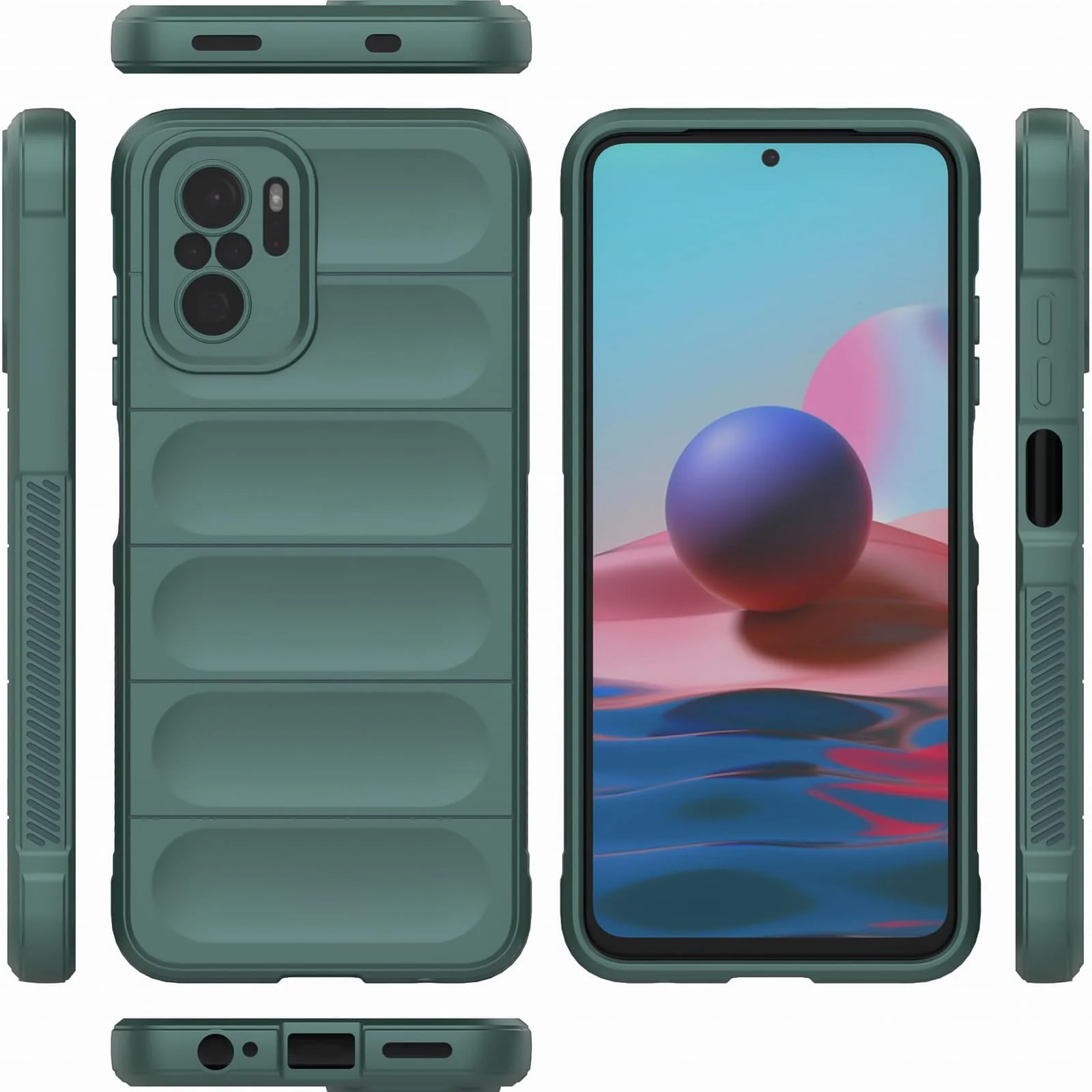 DL3 Mobilak Flexible Silicone and TPU Protective Case with Camera Protection for Xiaomi Redmi Note 10 4G / Note 10S - Green